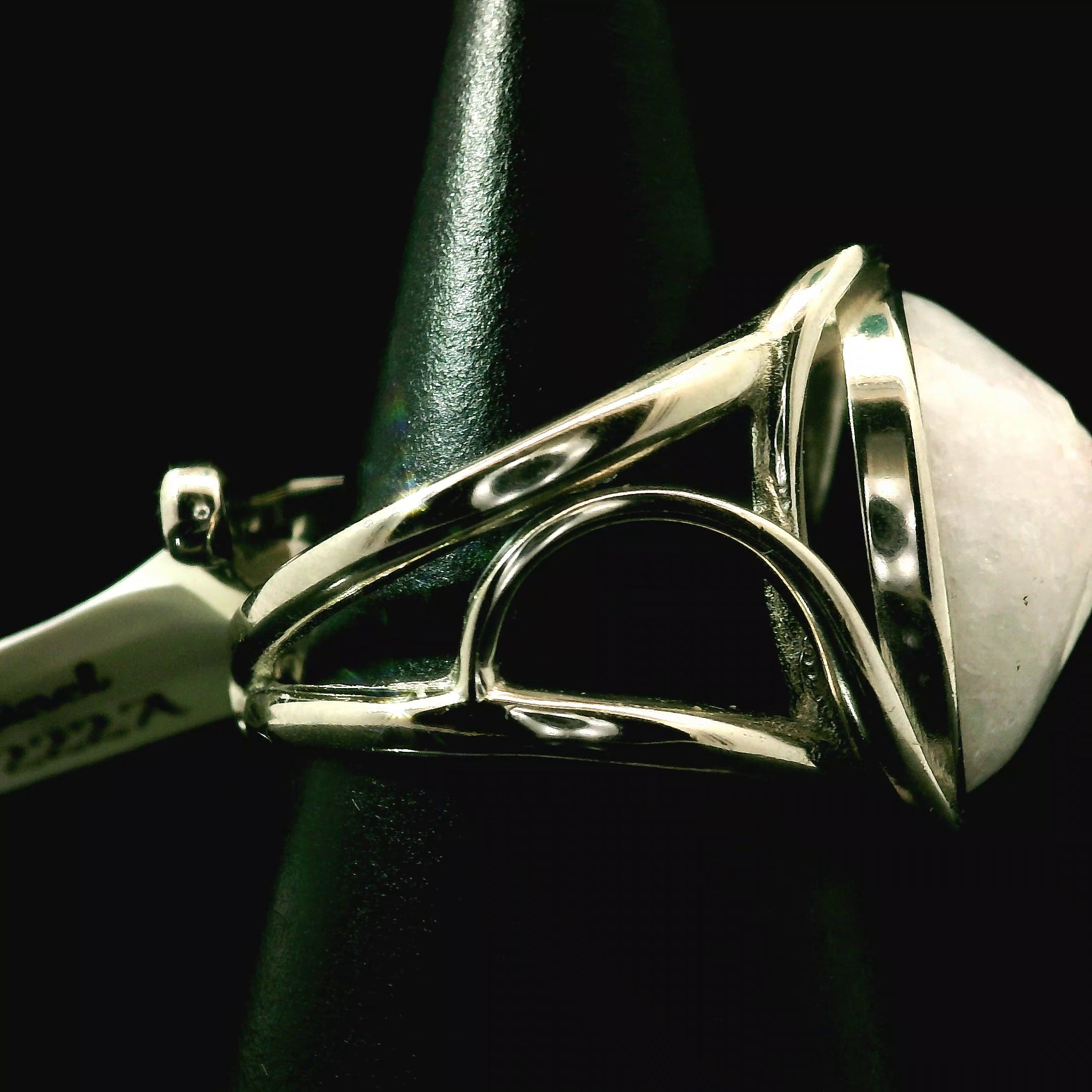 Pink Spinel on Matrix Cuff Ring .925 Silver for Emotional Healing, Love, Loyalty & Motivation