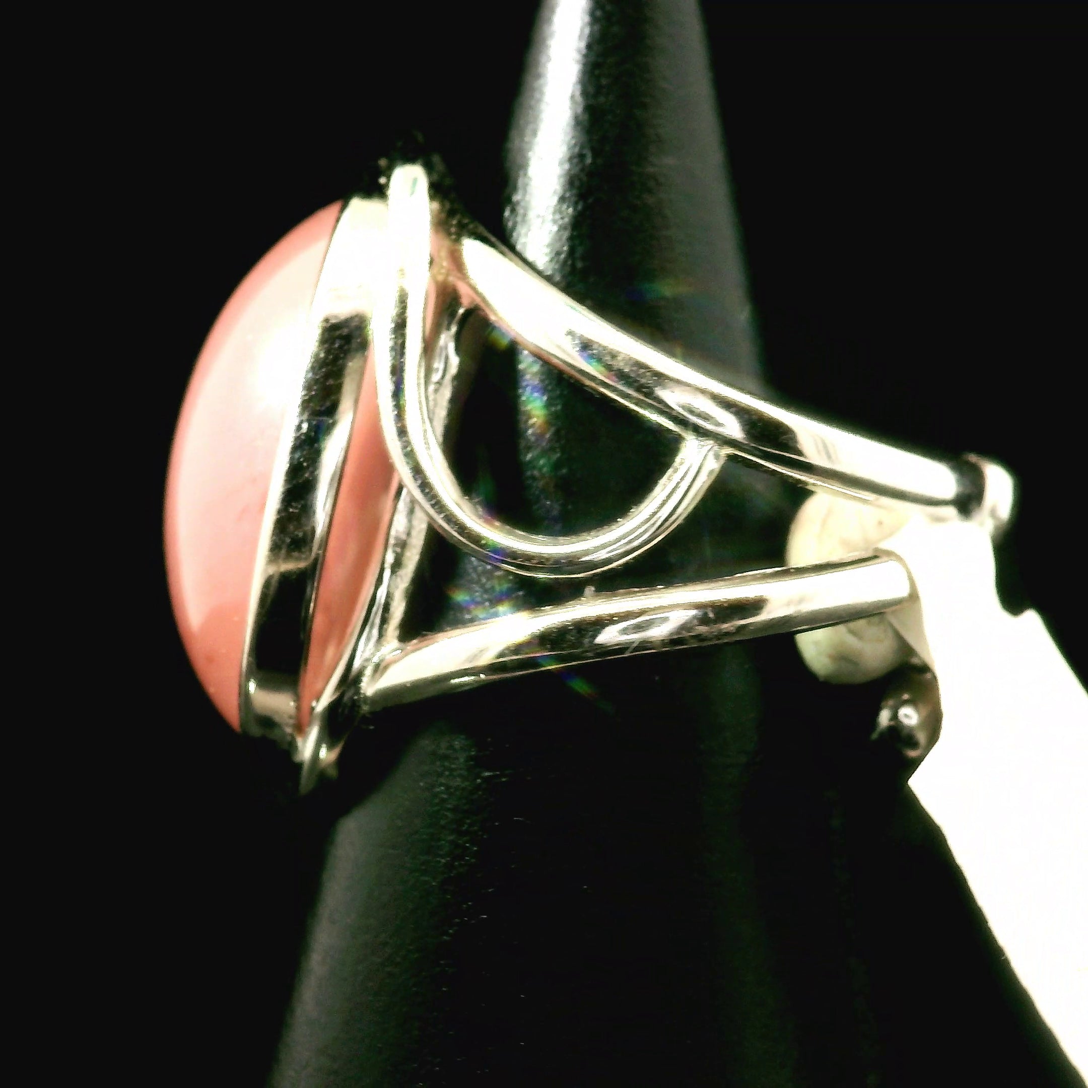 Guava Quartz Cuff Ring 925 Silver for Joy, Love and Empowerment