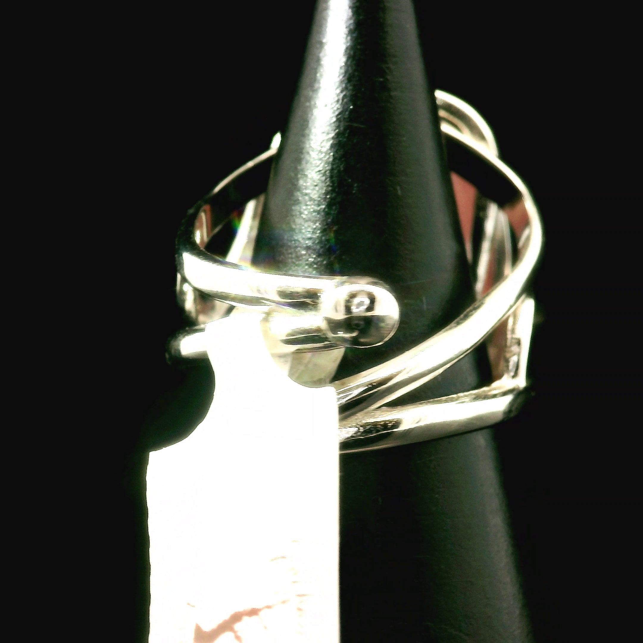 Guava Quartz Cuff Ring 925 Silver for Joy, Love and Empowerment