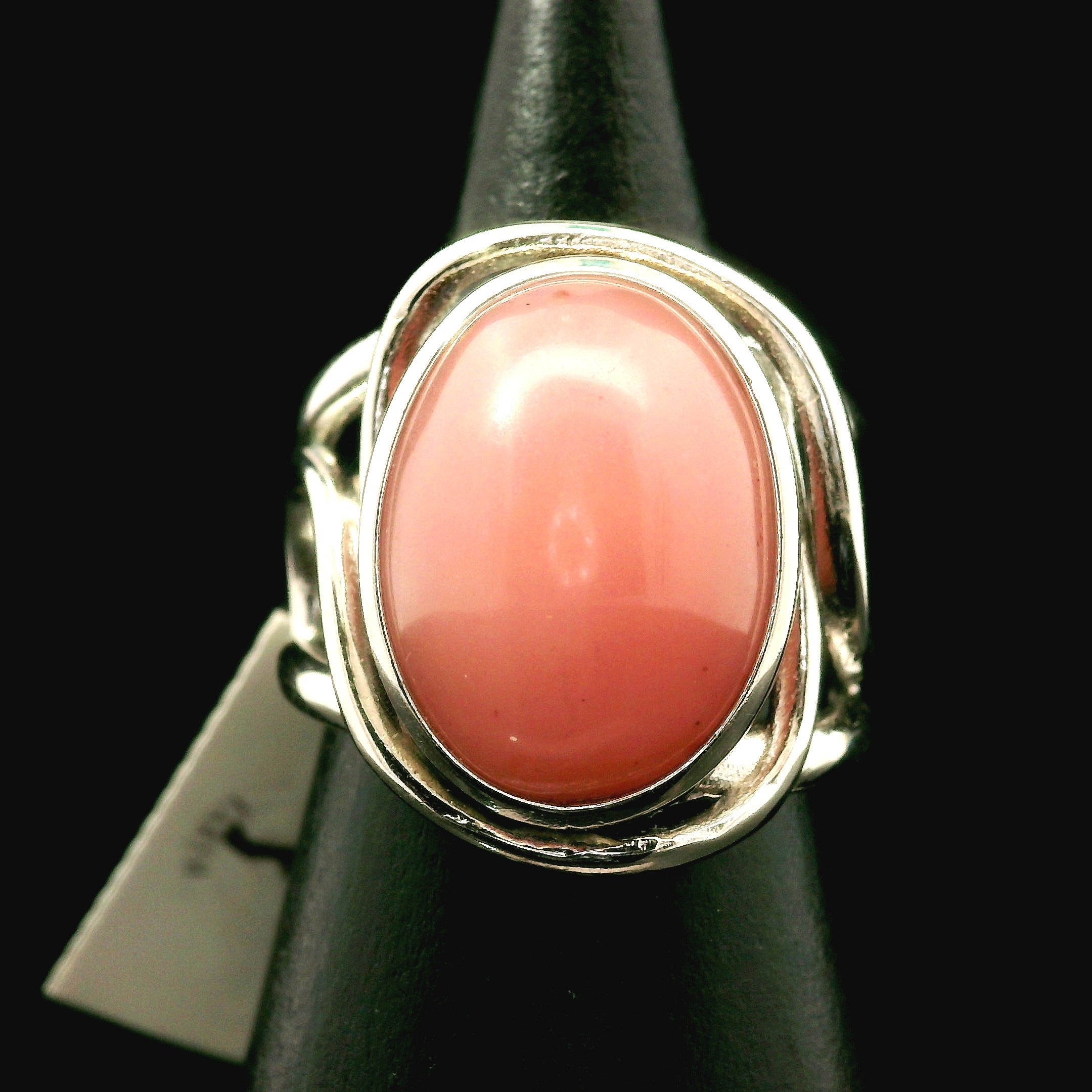 Guava Quartz Cuff Ring 925 Silver for Joy, Love and Empowerment