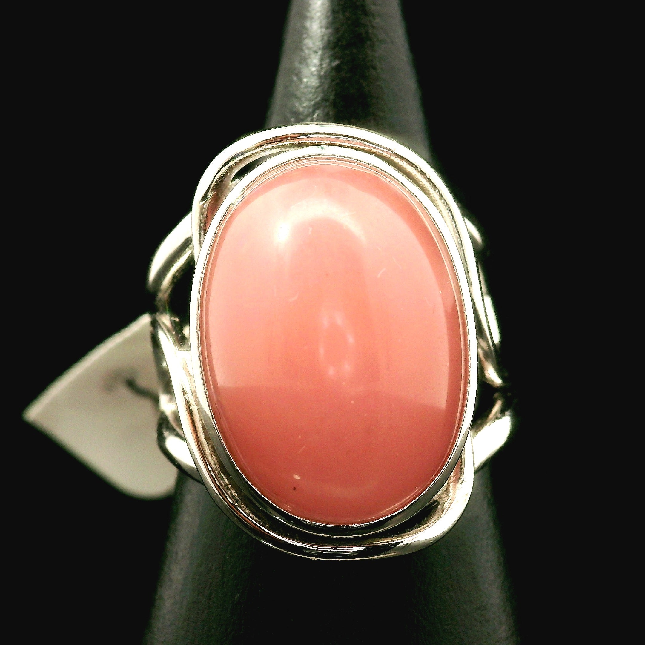 Guava Quartz Cuff Ring 925 Silver for Joy, Love and Empowerment