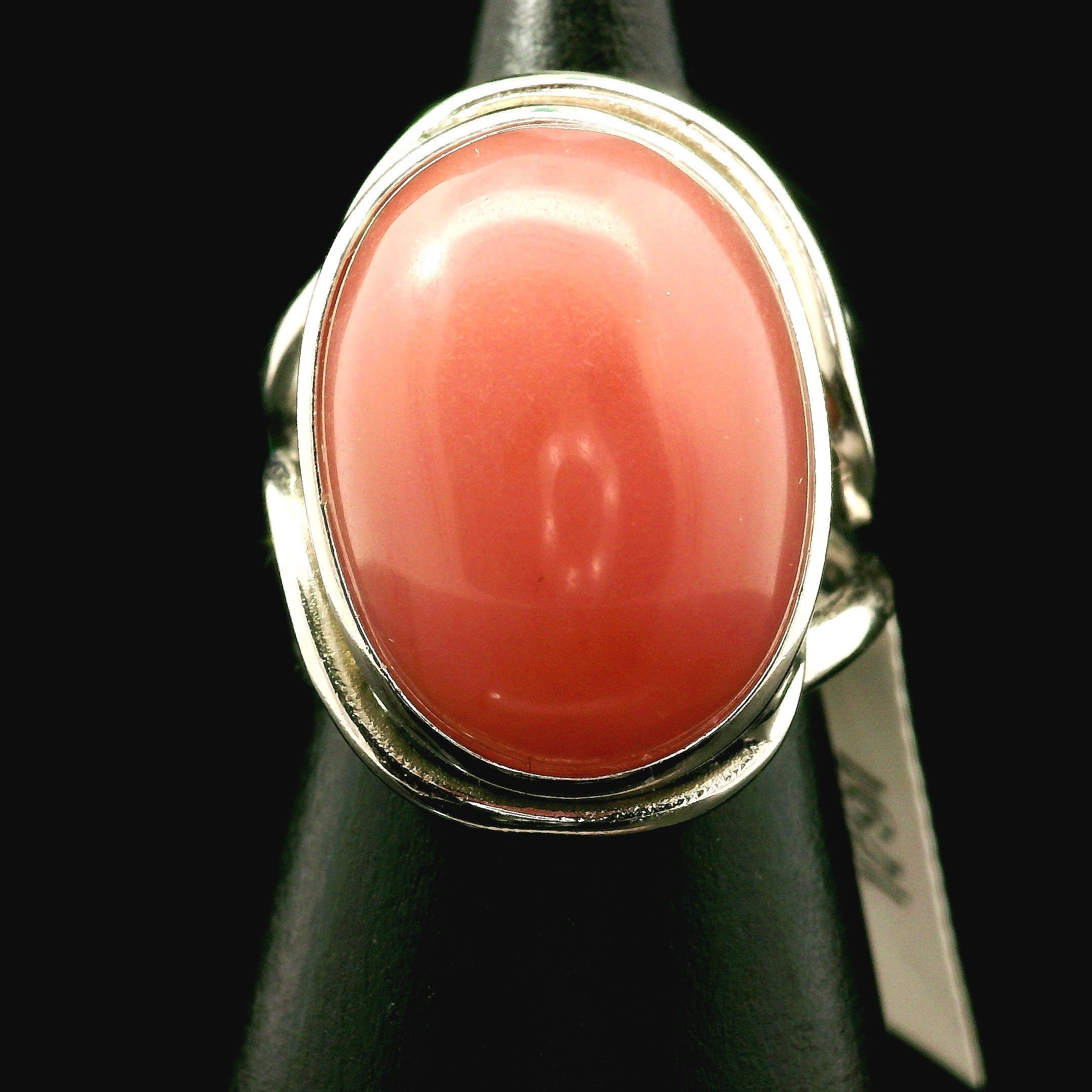 Guava Quartz Cuff Ring 925 Silver for Joy, Love and Empowerment