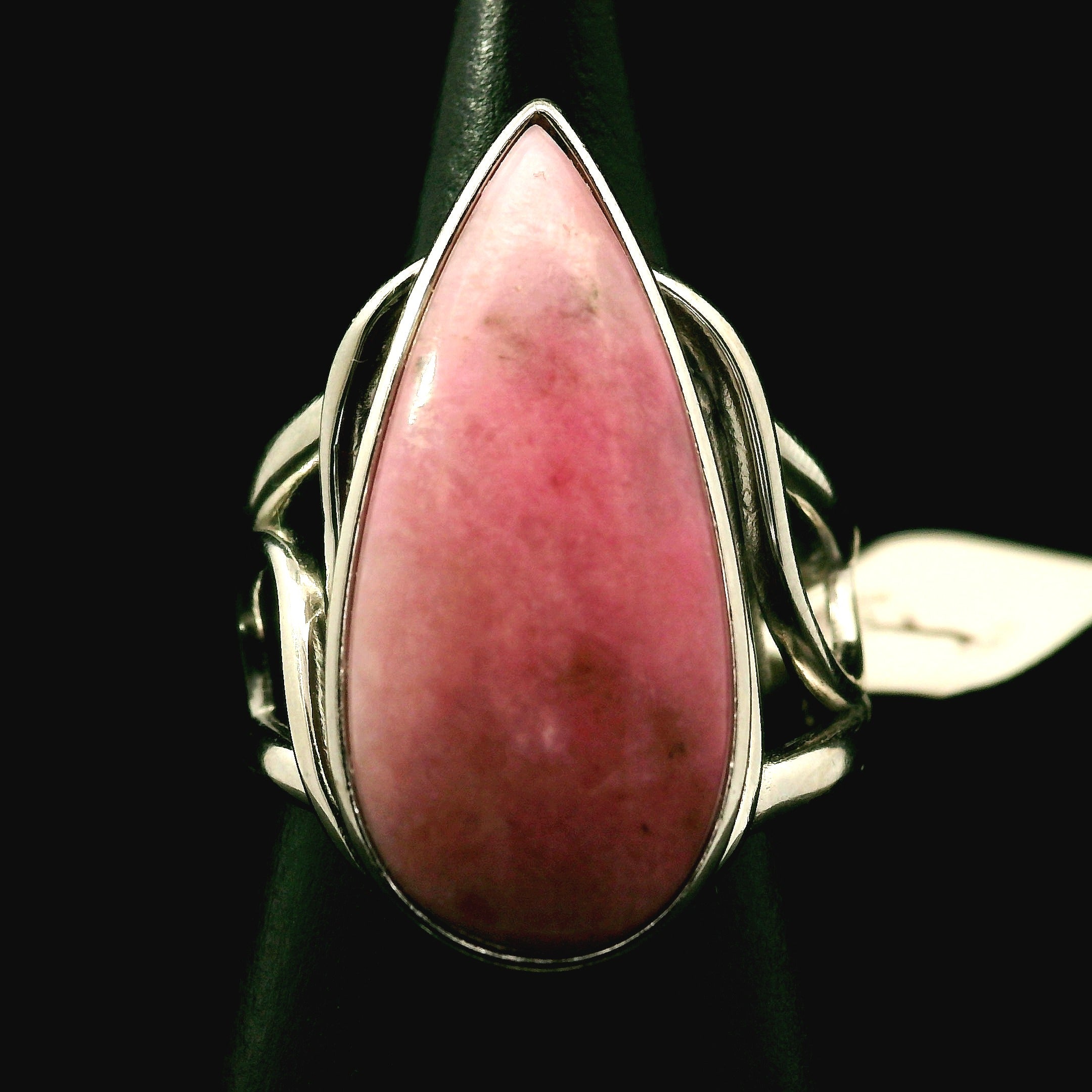 Pink Petalite Cuff Ring 925 Silver for Joy, Love and Empowerment