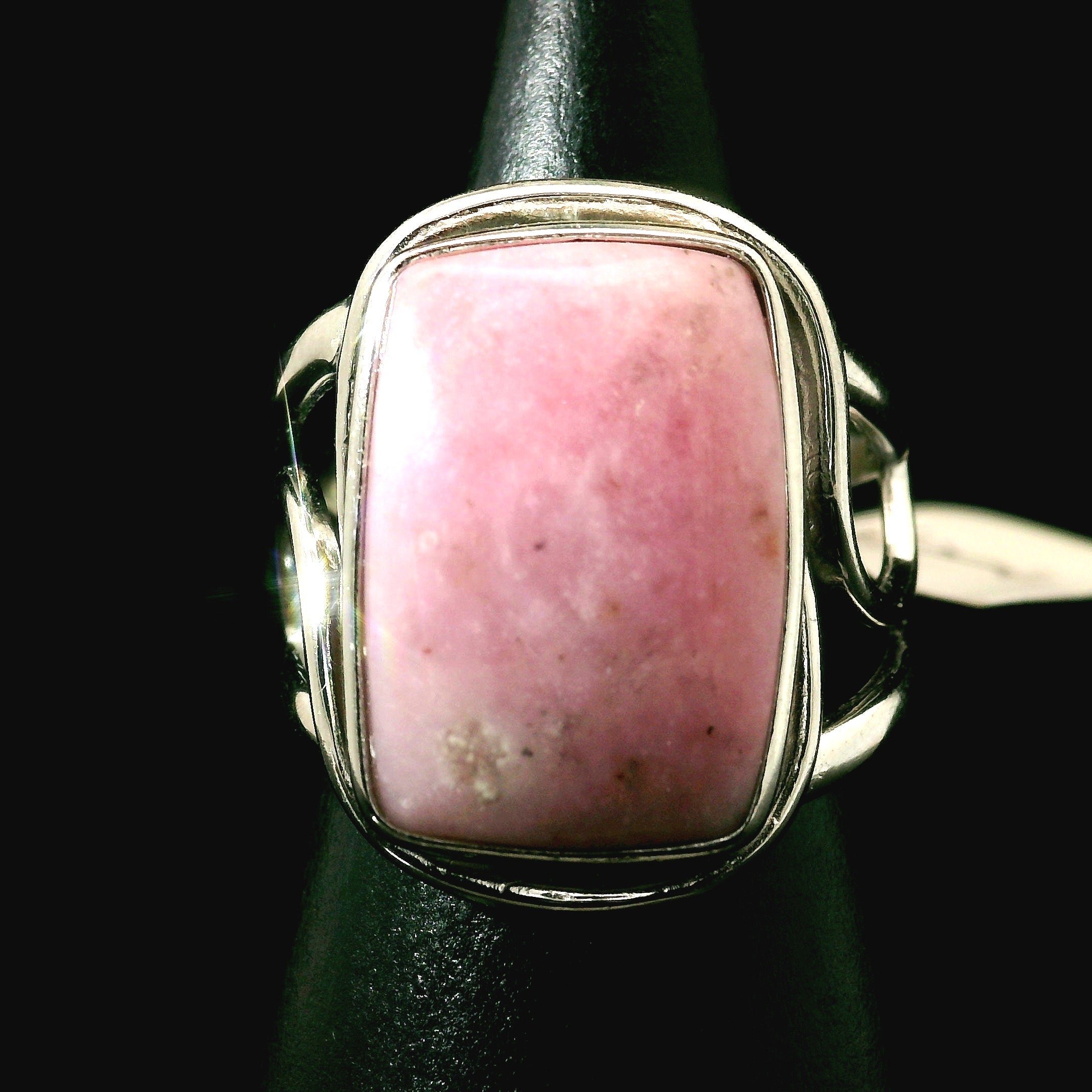 Pink Petalite Cuff Ring 925 Silver for Joy, Love and Empowerment
