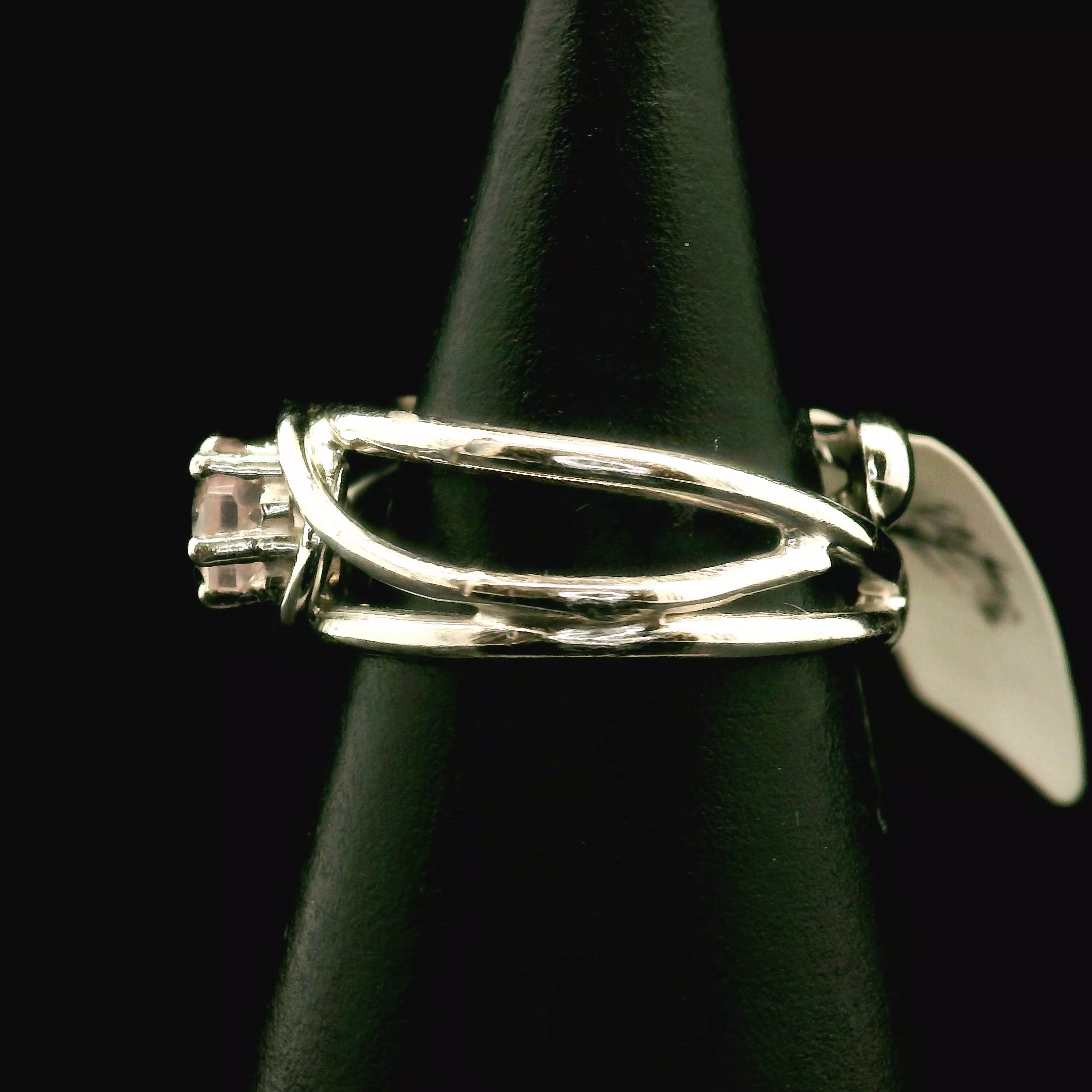 Rose Quartz Midi Cuff Ring .925 Silver for Compassion and Self Love