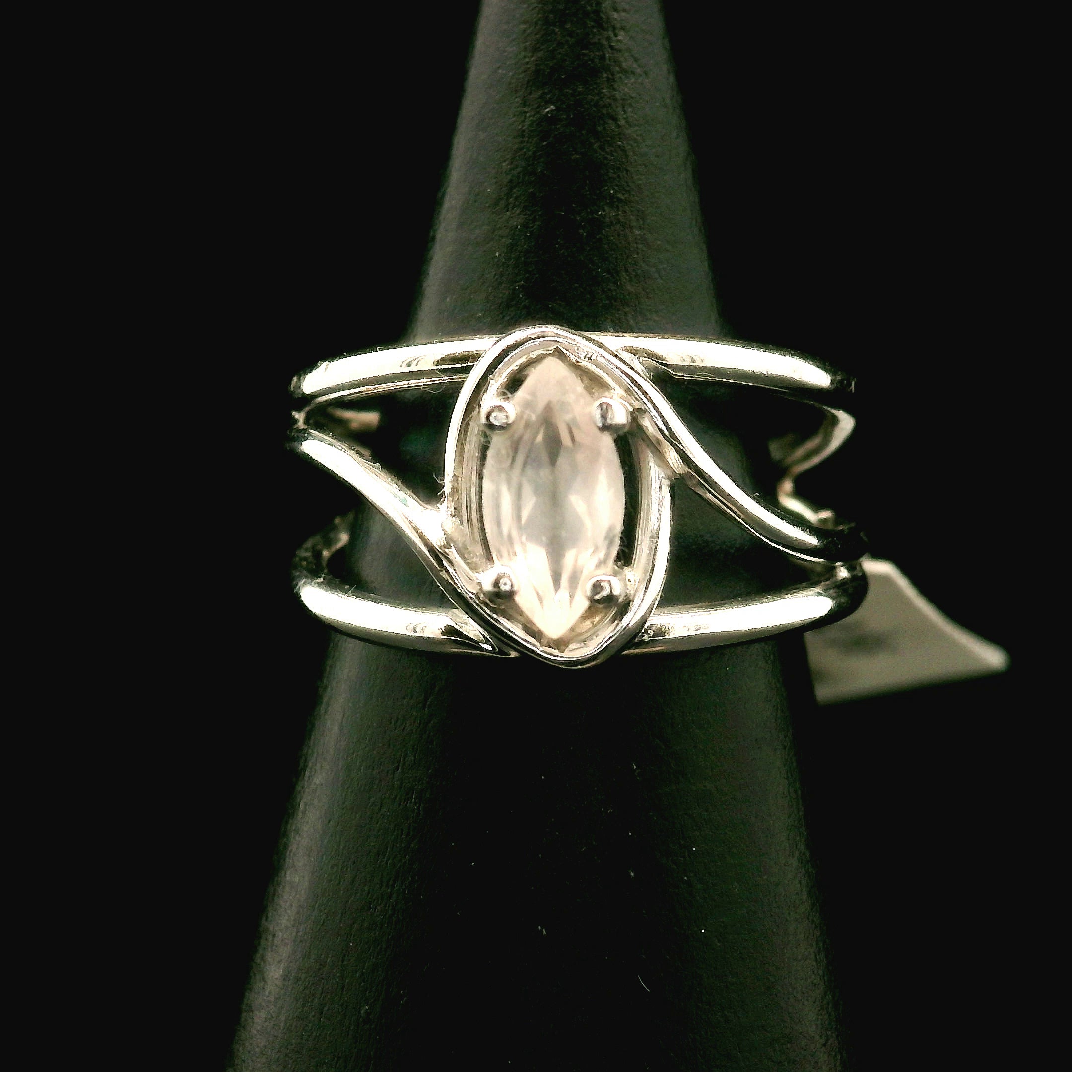 Rose Quartz Midi Cuff Ring .925 Silver for Compassion and Self Love