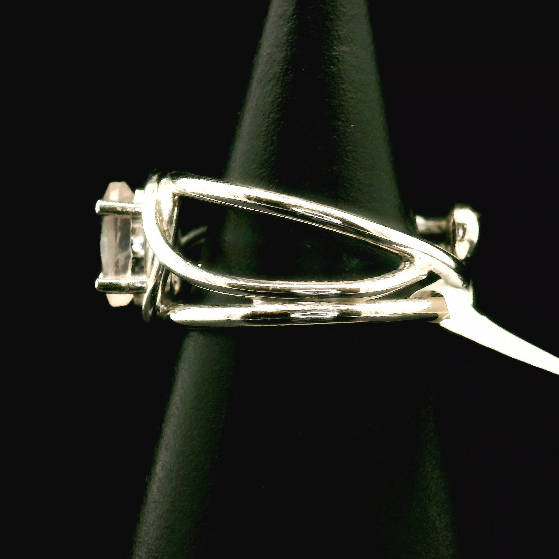 Rose Quartz Midi Cuff Ring .925 Silver for Compassion and Self Love