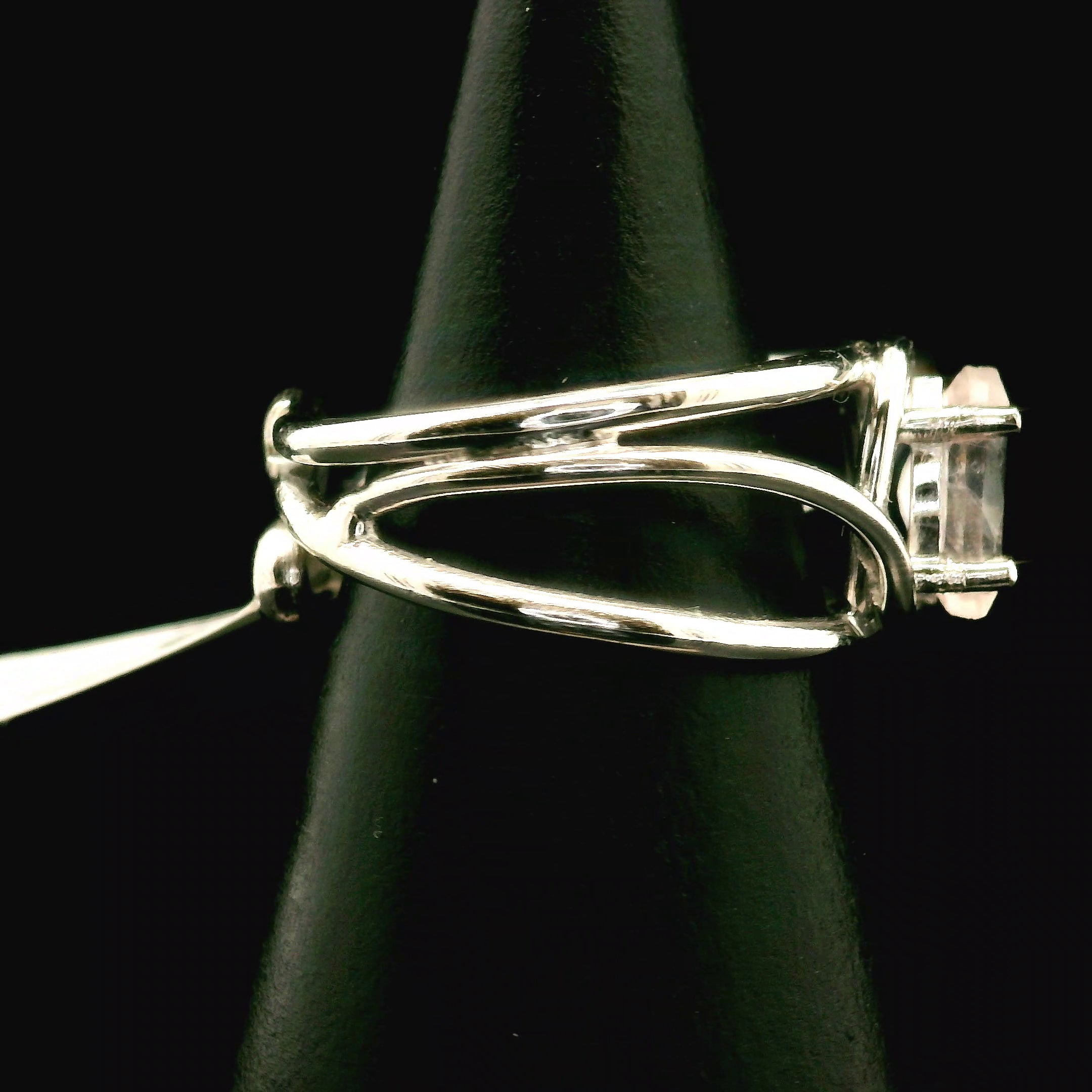 Rose Quartz Midi Cuff Ring .925 Silver for Compassion and Self Love