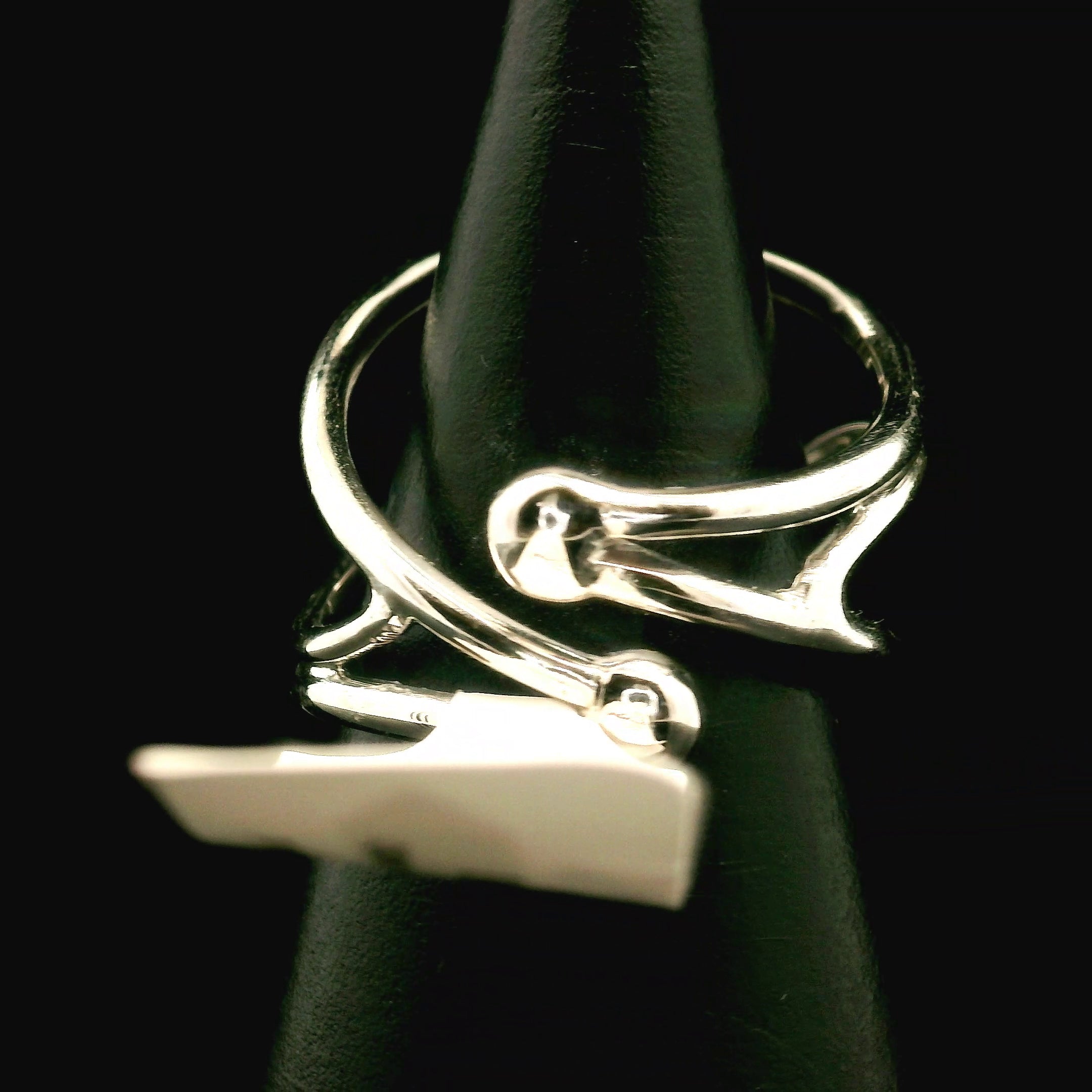 Rose Quartz and Amethyst Cuff Ring .925 Silver for Compassion and Self Love