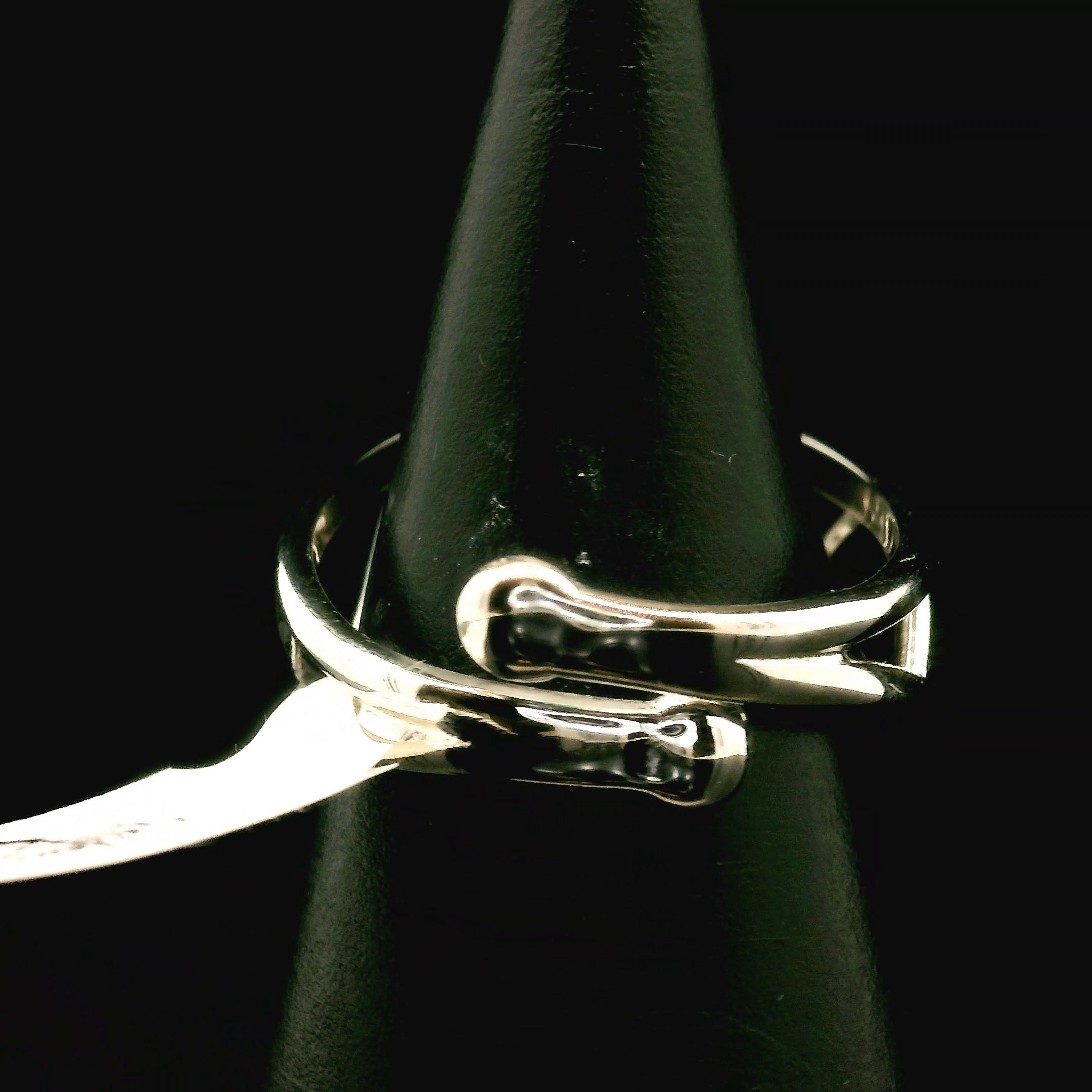 Rose Quartz and Amethyst Heart Cuff Ring .925 Silver for Compassion and Self Love