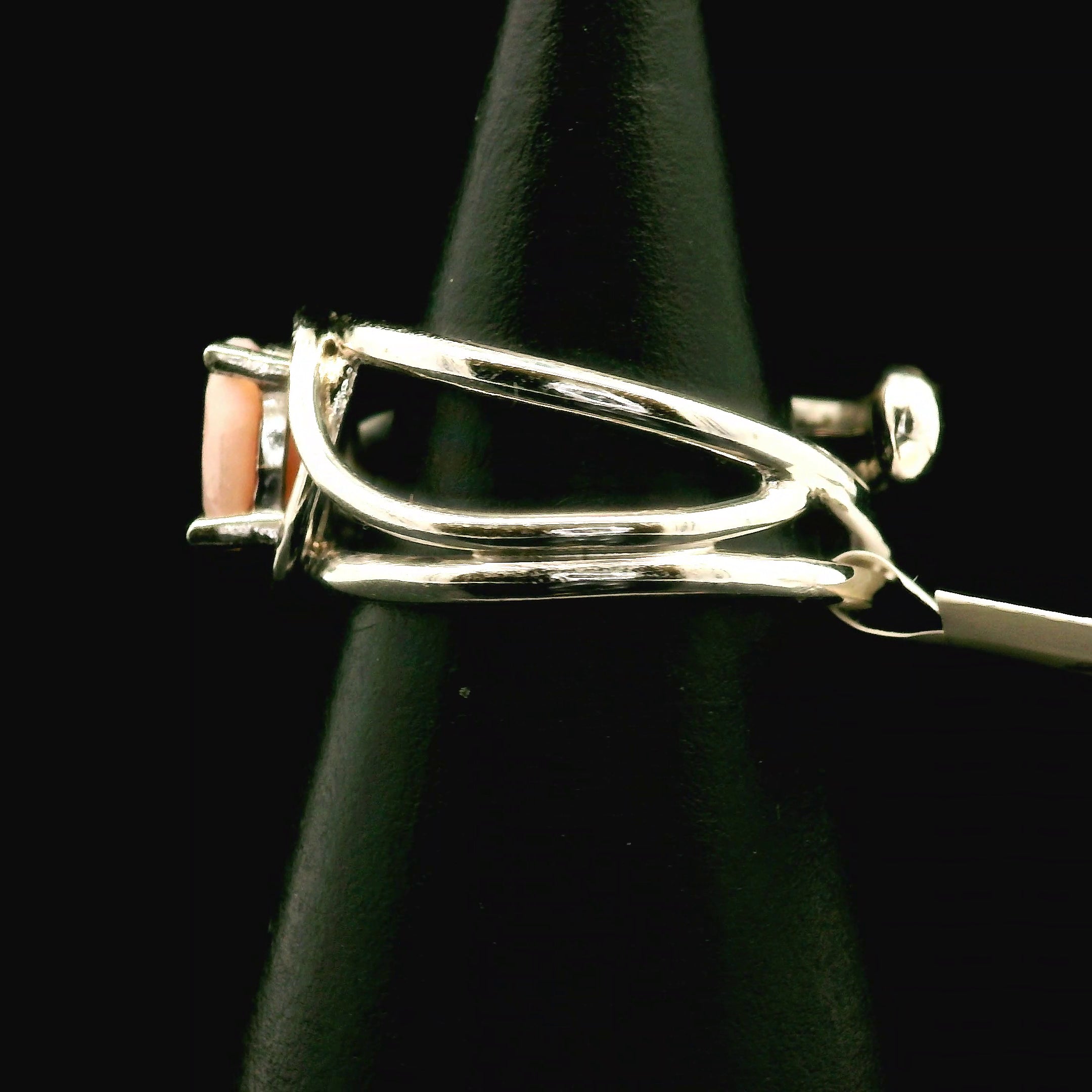 Pink Opal Midi Cuff Ring .925 Silver for Love, Romance and Peace