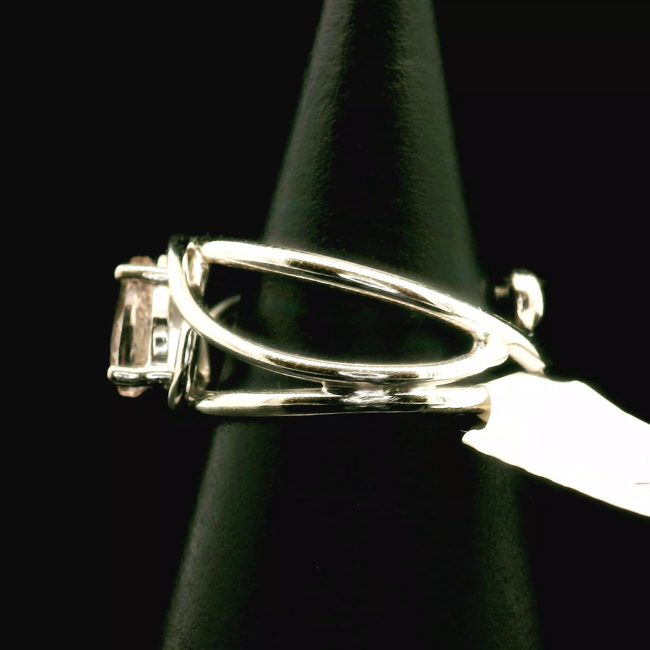 Morganite Midi Cuff Ring .925 Silver for Abundance of Joy and Love