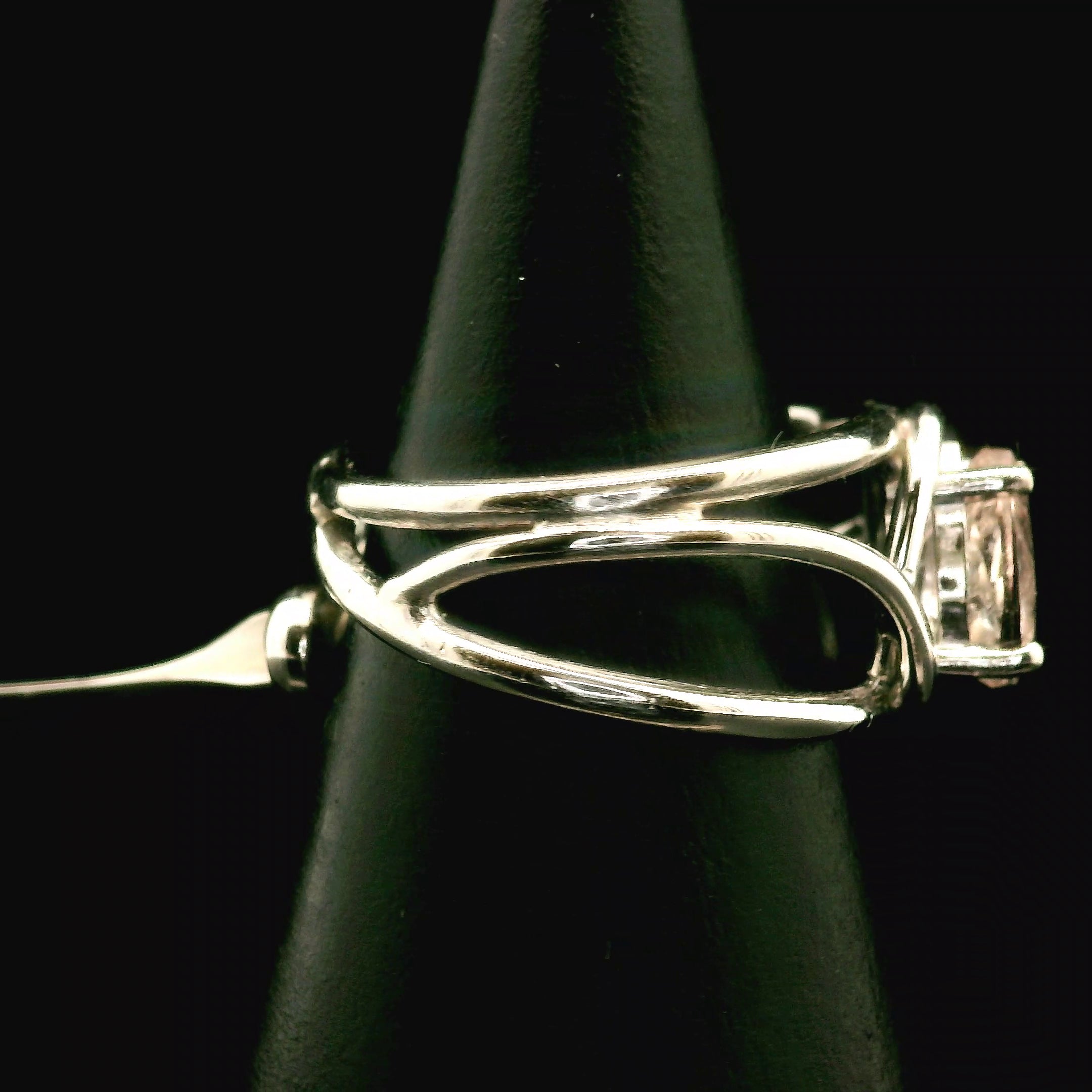 Morganite Midi Cuff Ring .925 Silver for Abundance of Joy and Love