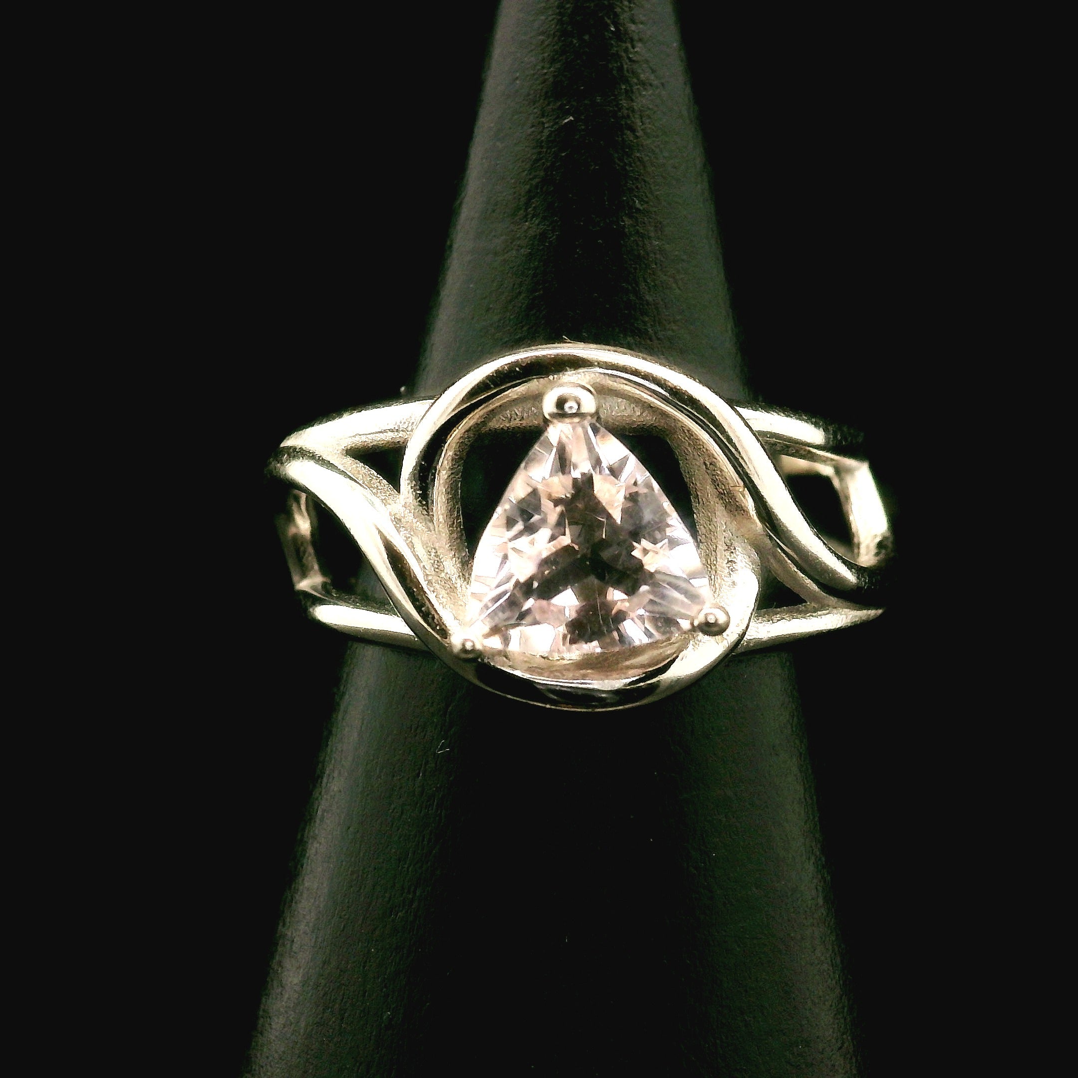 Morganite Midi Cuff Ring .925 Silver for Abundance of Joy and Love