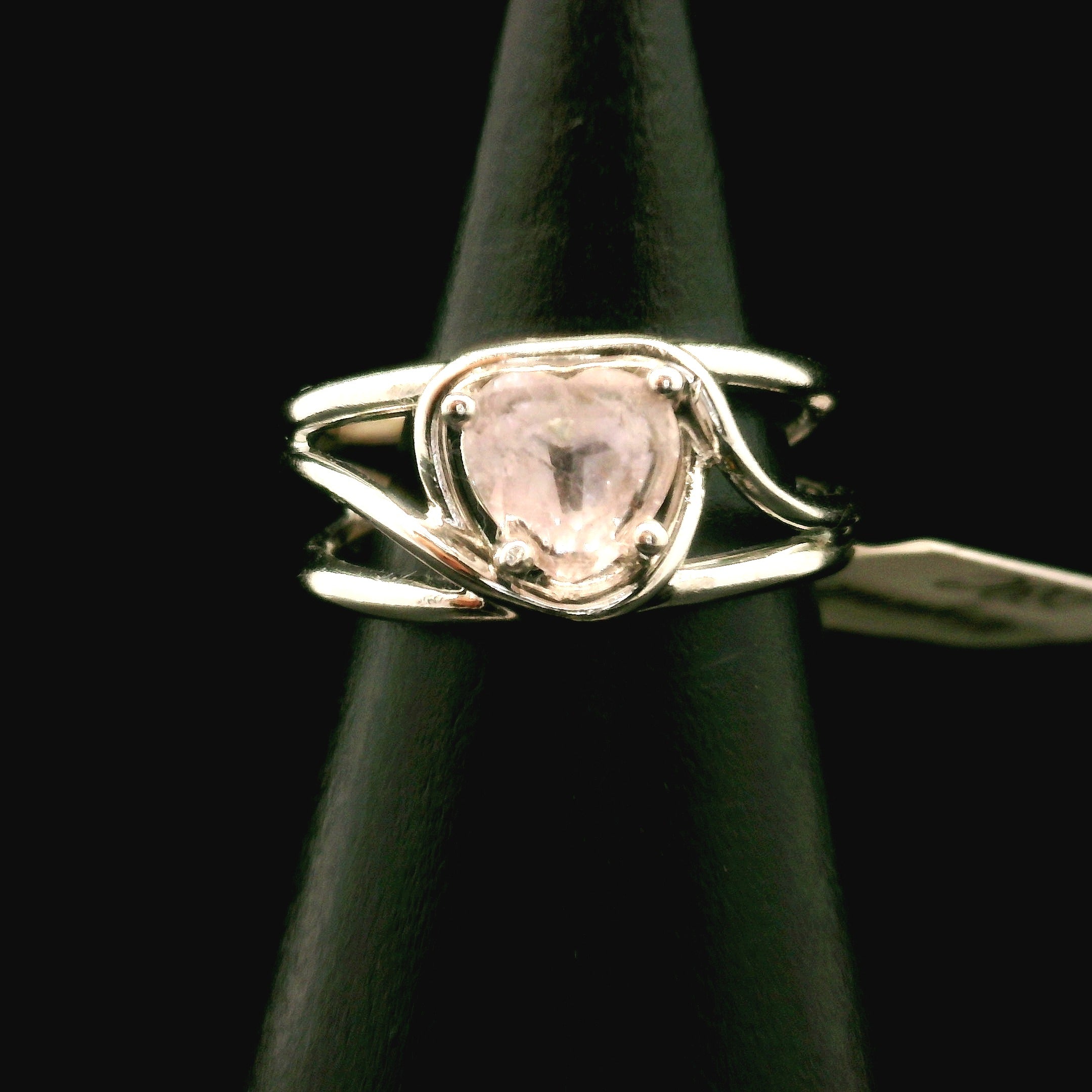 Morganite Midi Cuff Ring .925 Silver for Abundance of Joy and Love