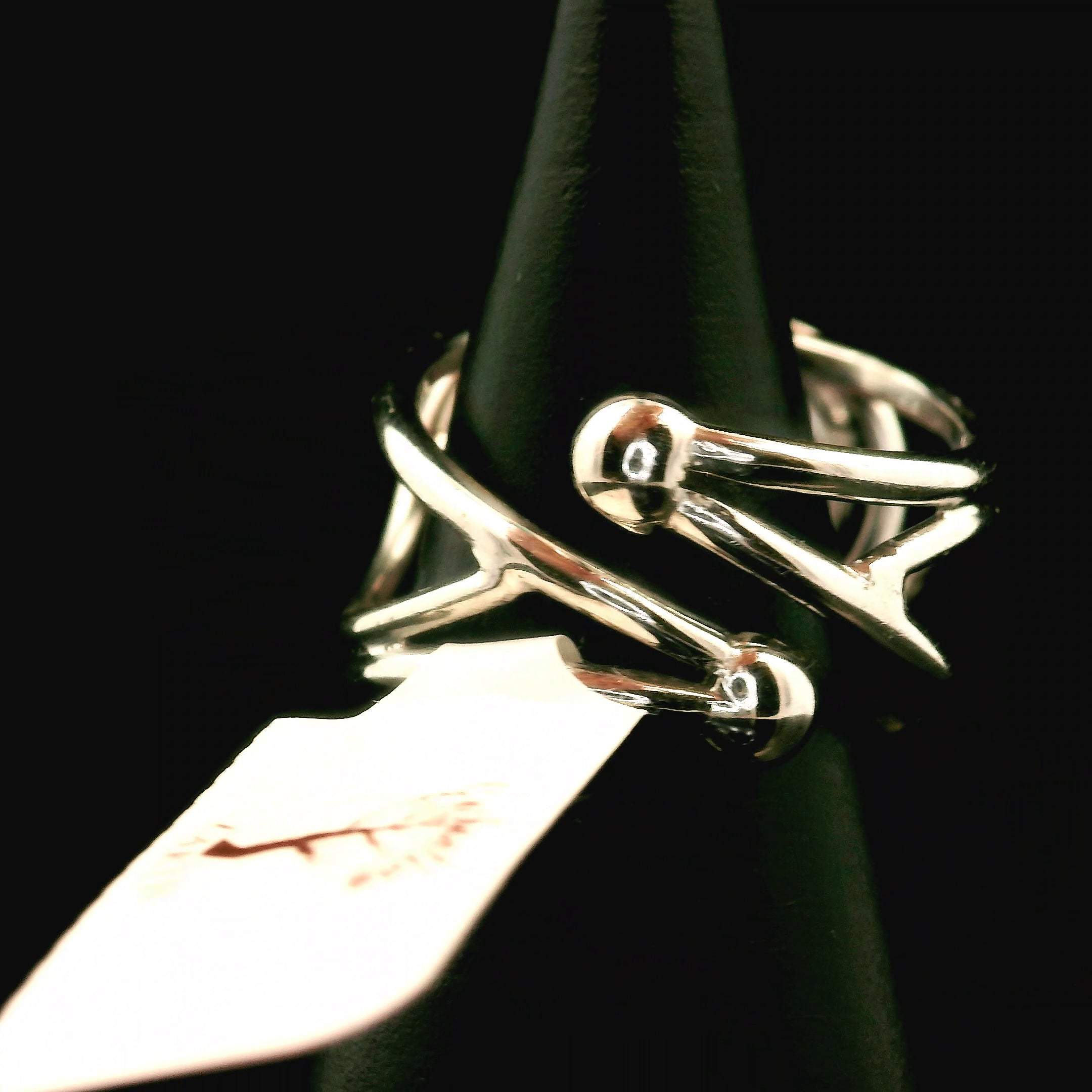 Morganite Heart Cuff Ring .925 Silver for Abundance of Joy and Love