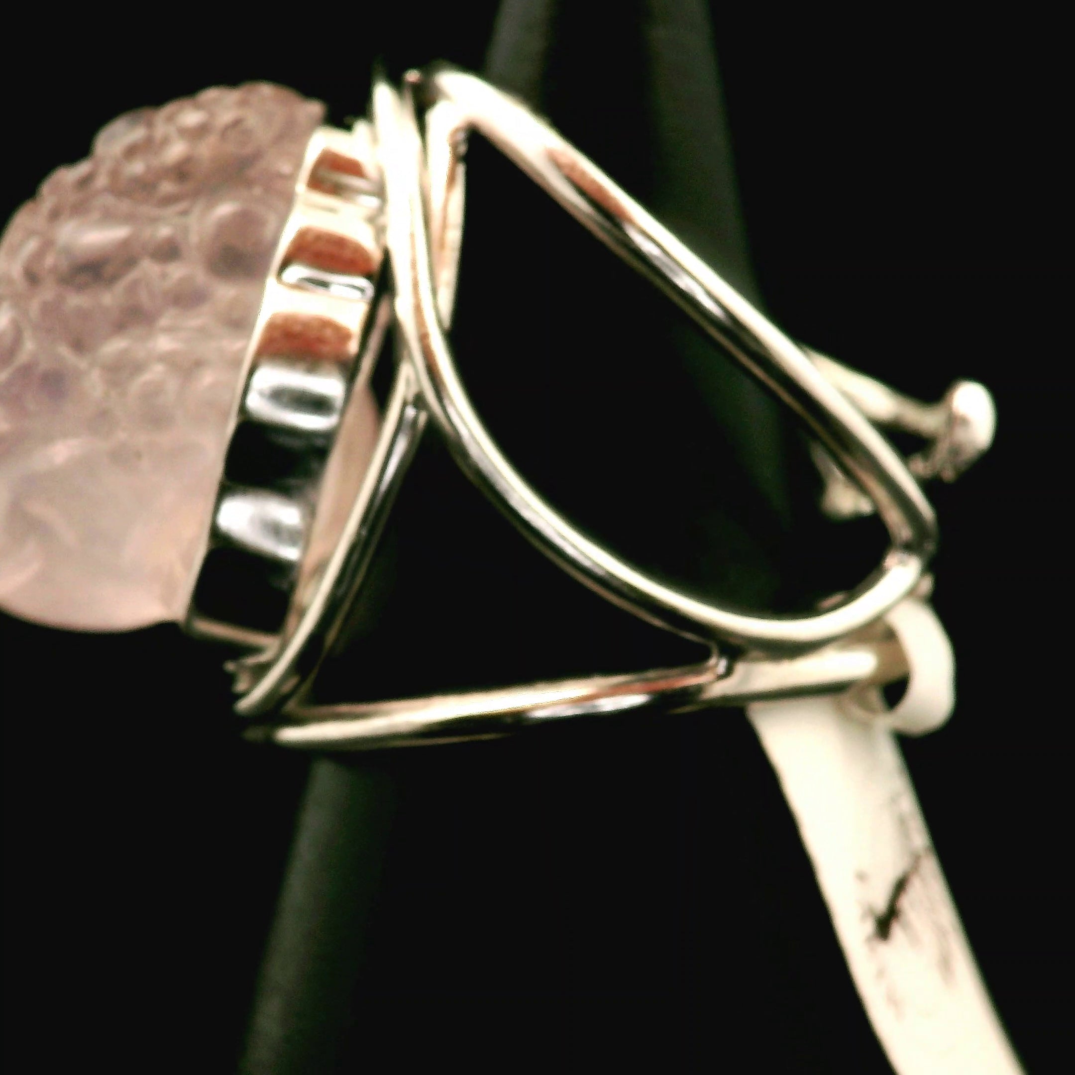 Morganite Money Toad Cuff Ring .925 Silver for Abundance of Joy and Love