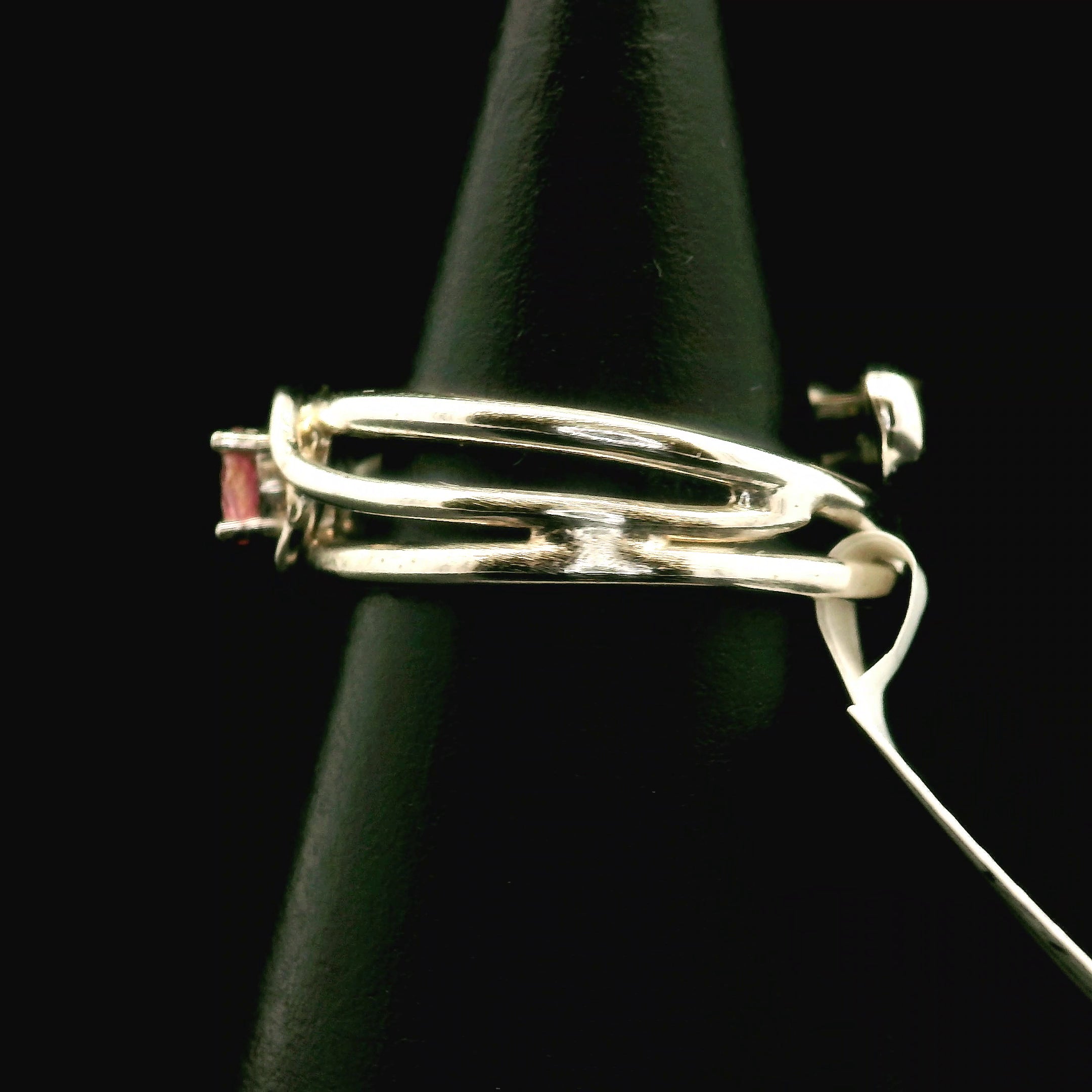 Pezzottaite Midi Cuff Ring 925 Silver for Joy, Love and Empowerment