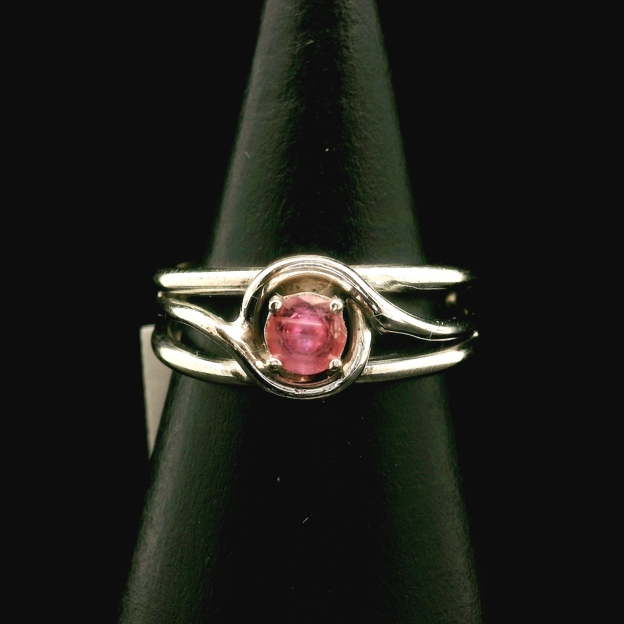 Pezzottaite Midi Cuff Ring 925 Silver for Joy, Love and Empowerment