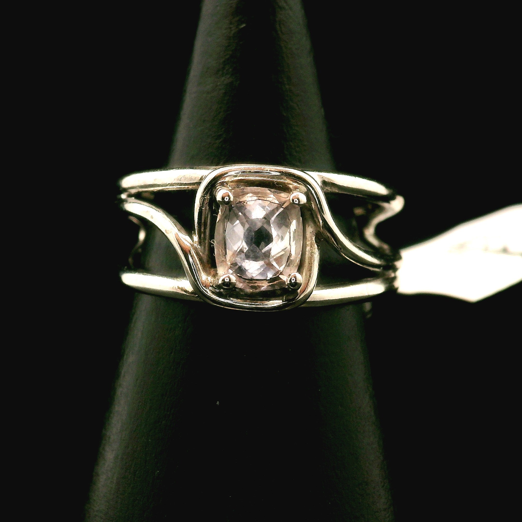 Kunzite Midi Cuff Ring .925 Silver for Emotional Healing, Joy and Love