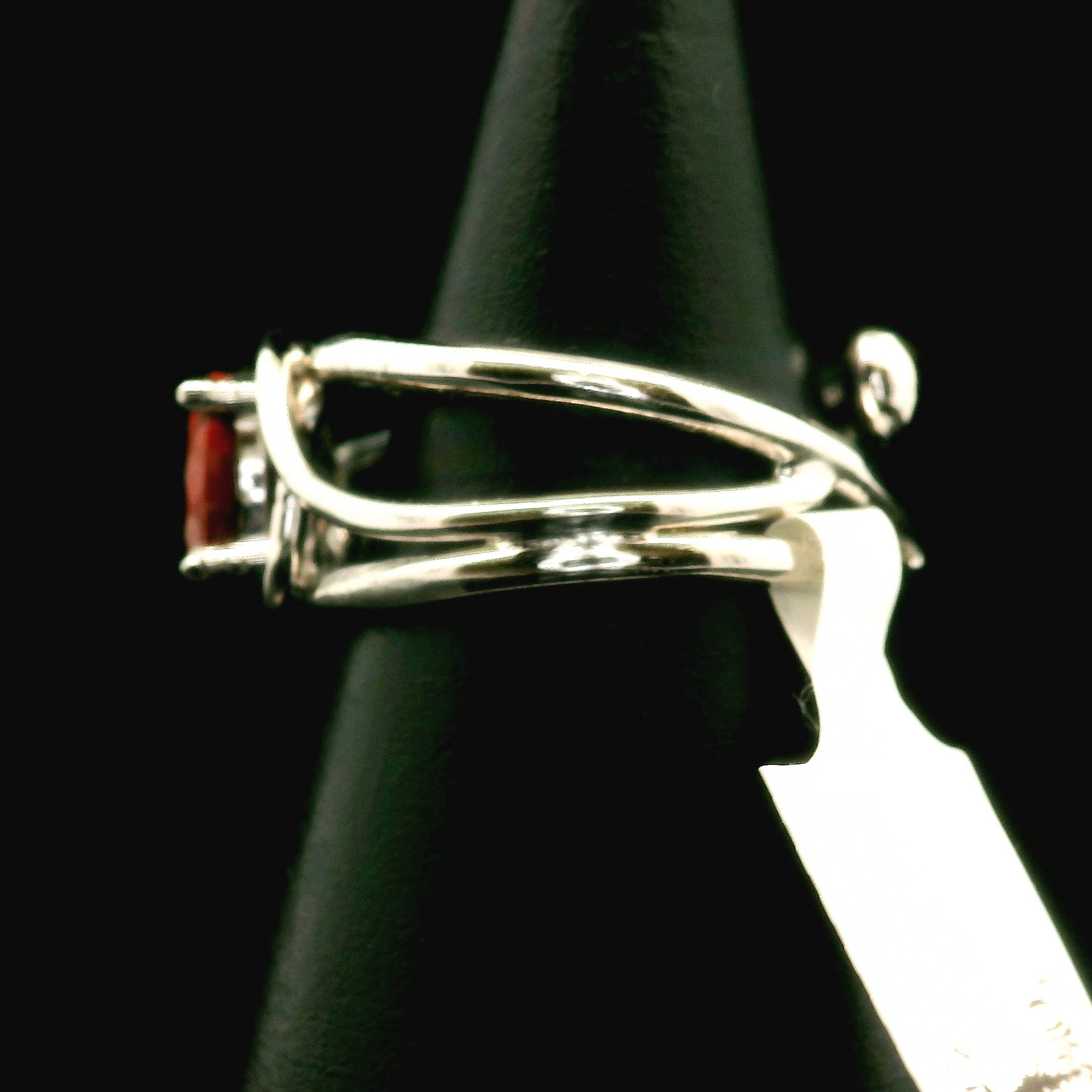 Red Jasper Midi Cuff Ring .925 Silver for Creativity, Strength and Vitality