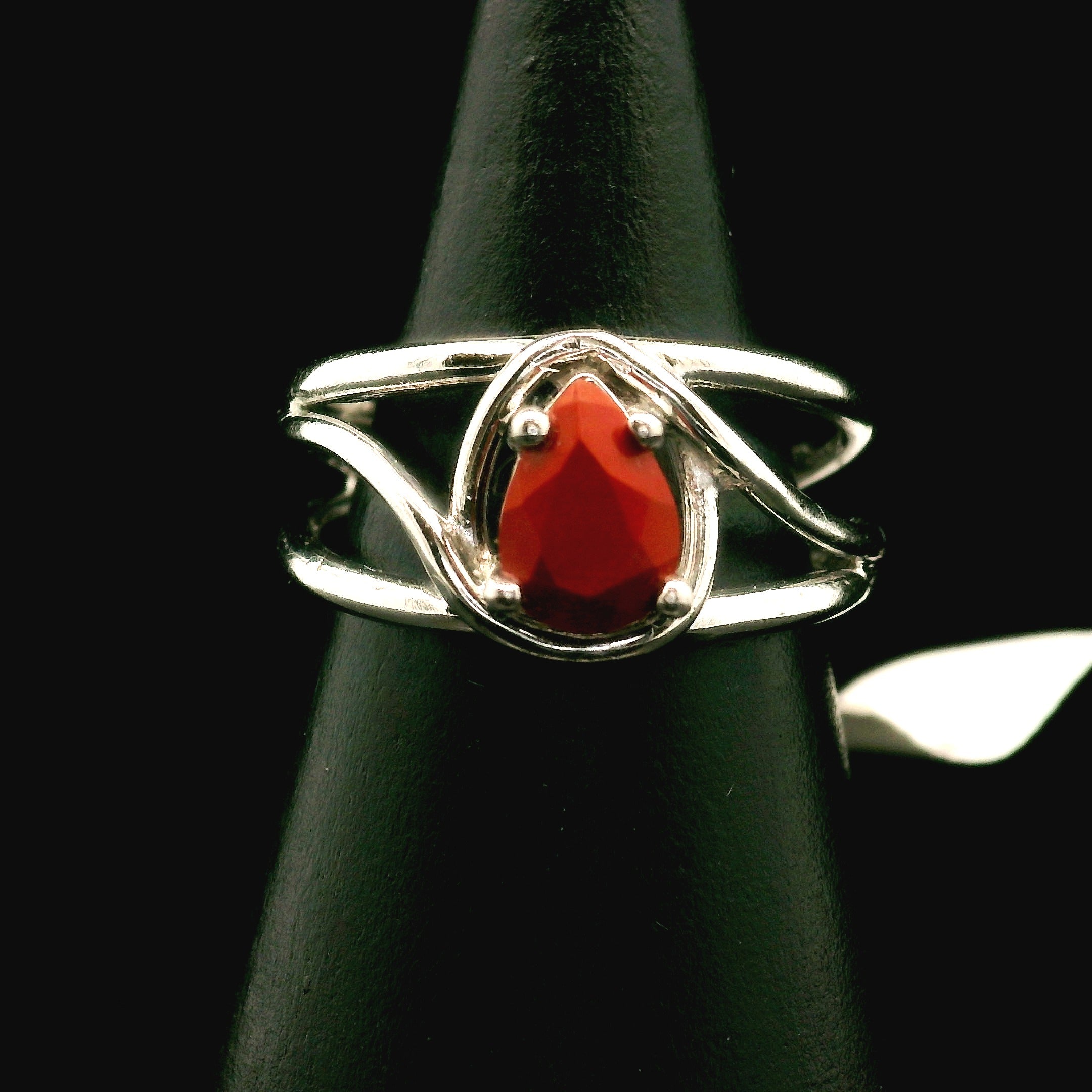 Red Jasper Midi Cuff Ring .925 Silver for Creativity, Strength and Vitality
