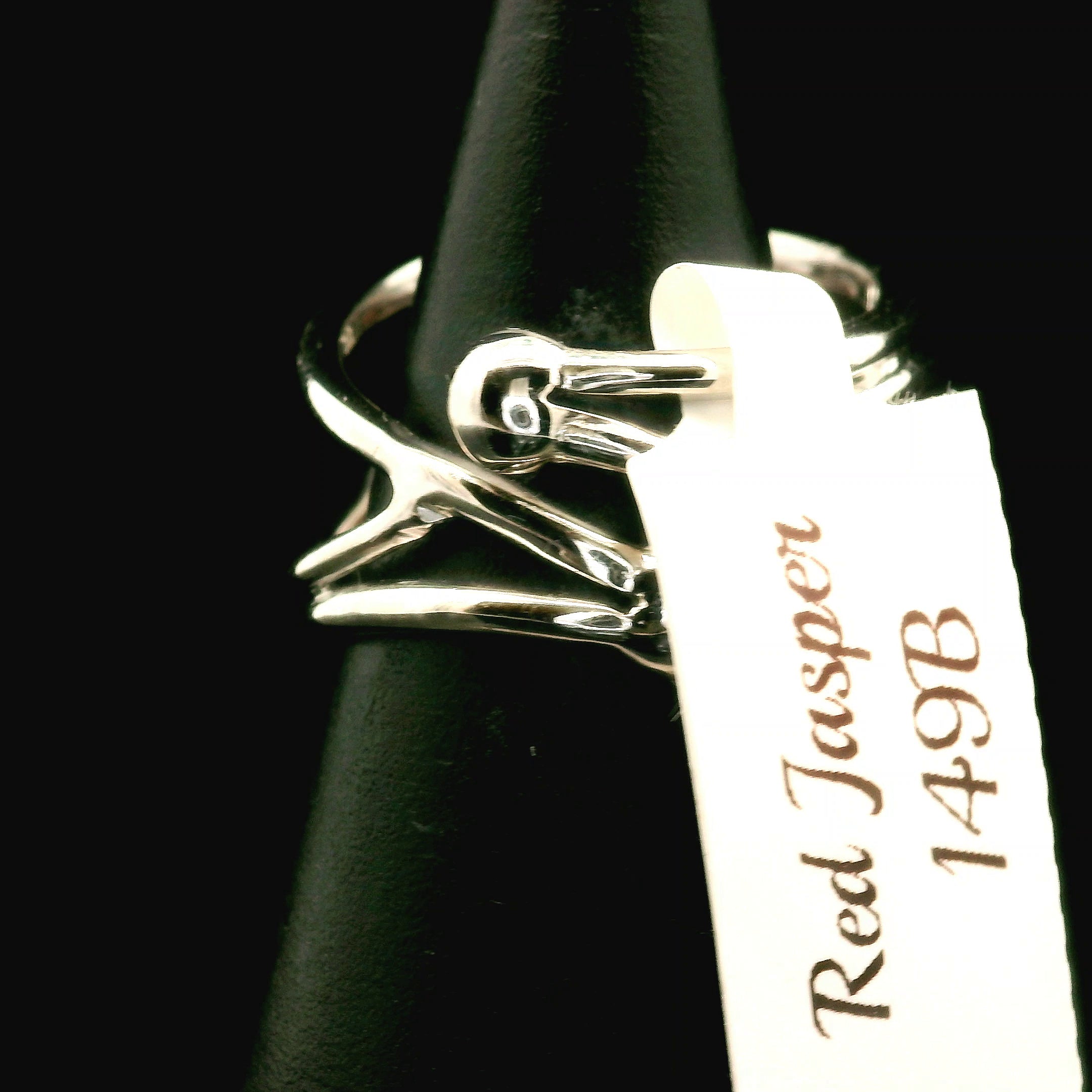 Red Jasper Cuff Ring .925 Silver for Creativity, Strength and Vitality