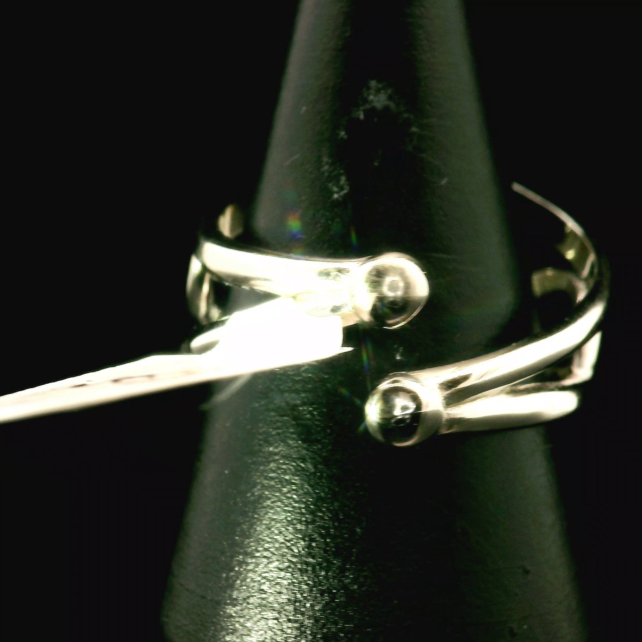 Red Jasper in Quartz Cuff Ring .925 Silver for Creativity, Strength and Vitality