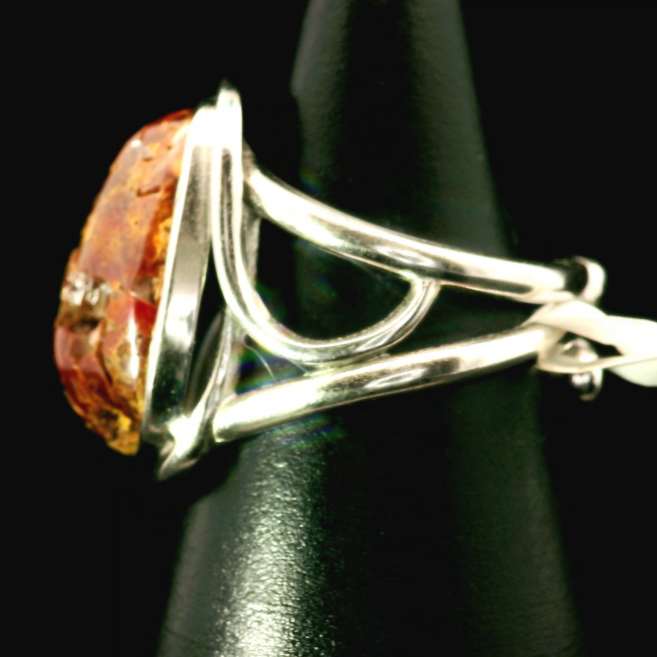 Vanadinite Cuff Ring 925 Silver for Joy, Love and Empowerment