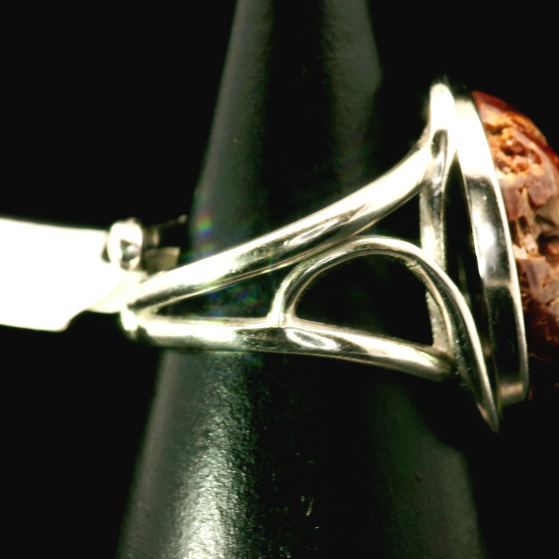 Vanadinite Cuff Ring 925 Silver for Joy, Love and Empowerment