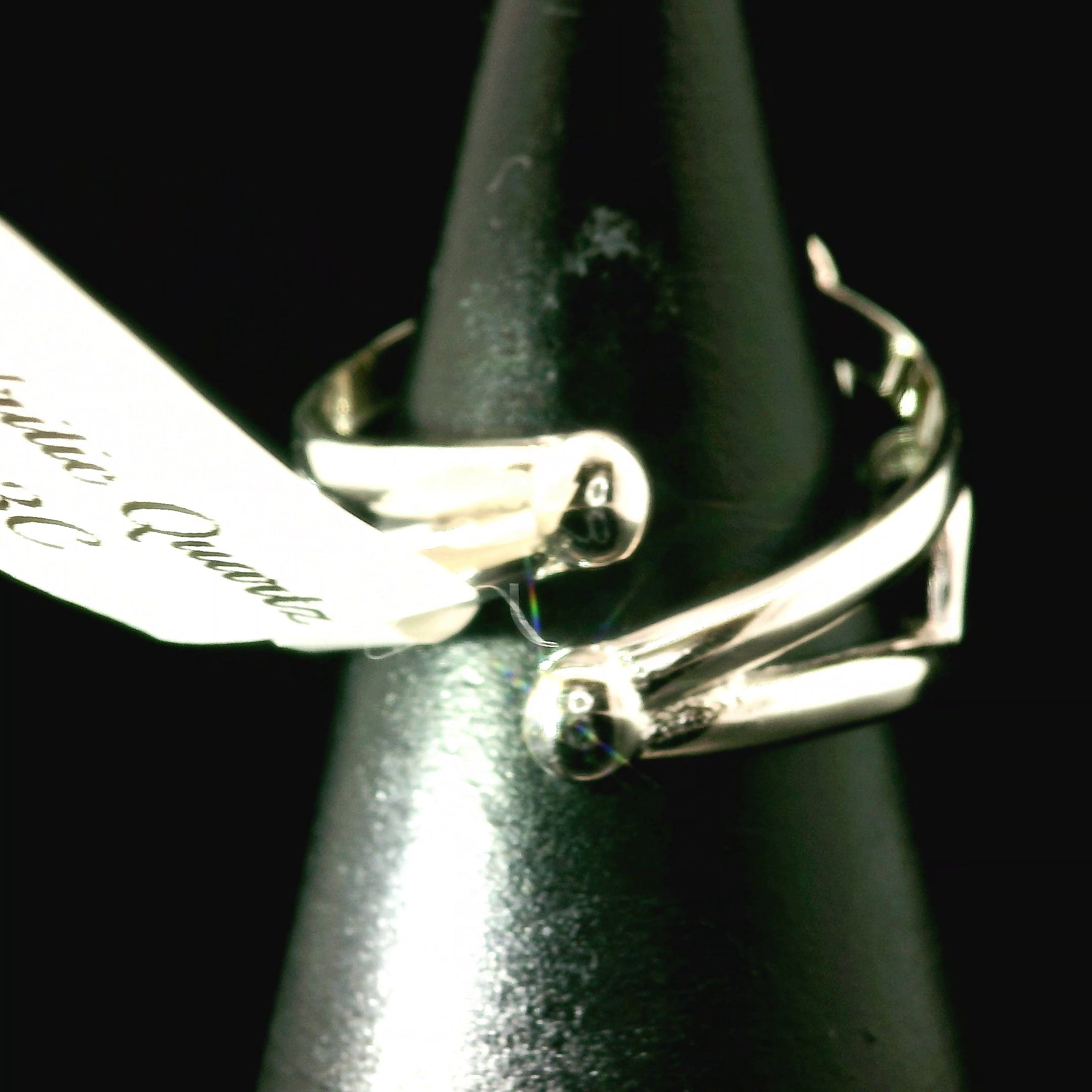 Dendritic Quartz with Golden Healer Cuff Ring .925 Silver for Master Healing, Grounding & Transformation