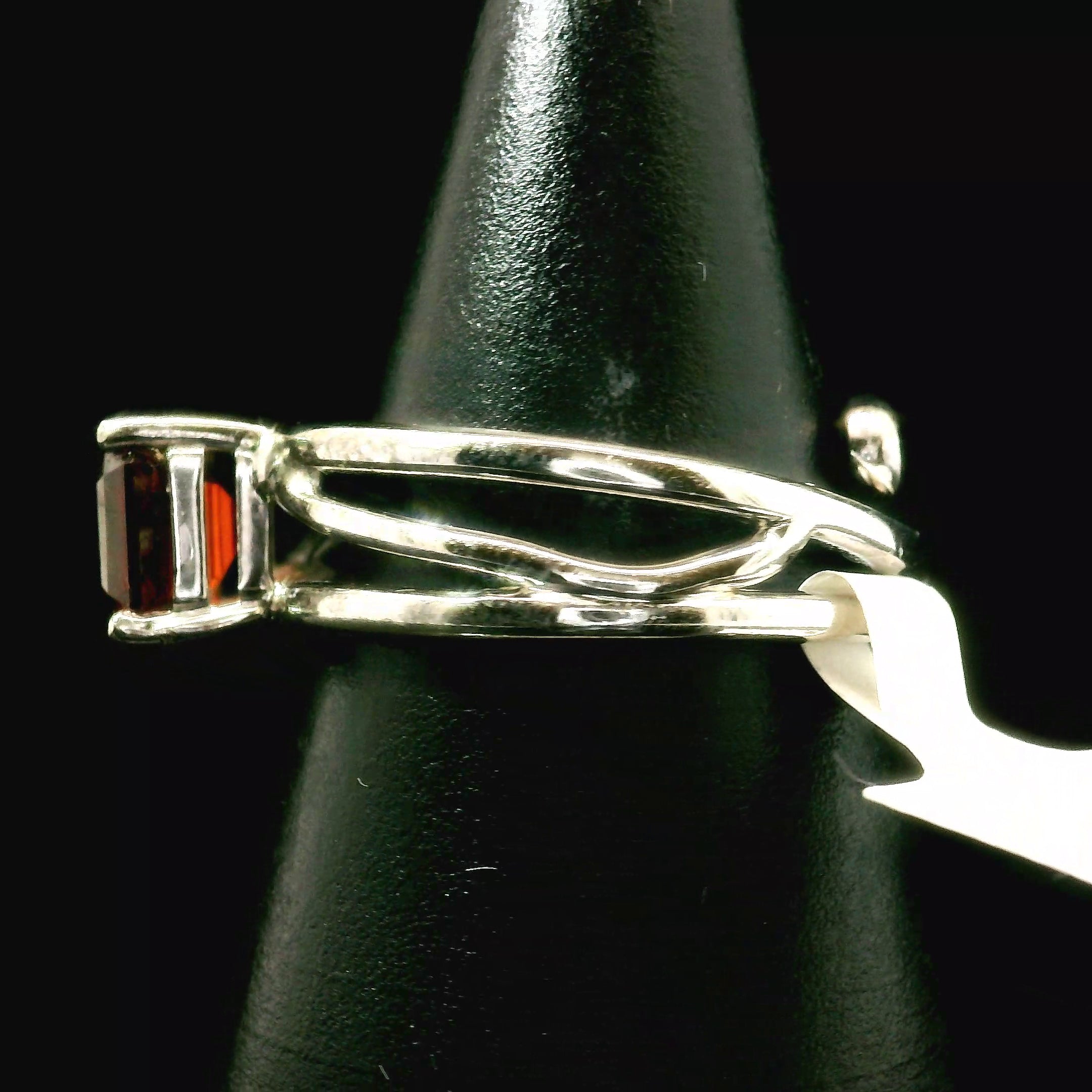 Spessartine Garnet Cuff Ring .925 Silver for Passion and Manifestation