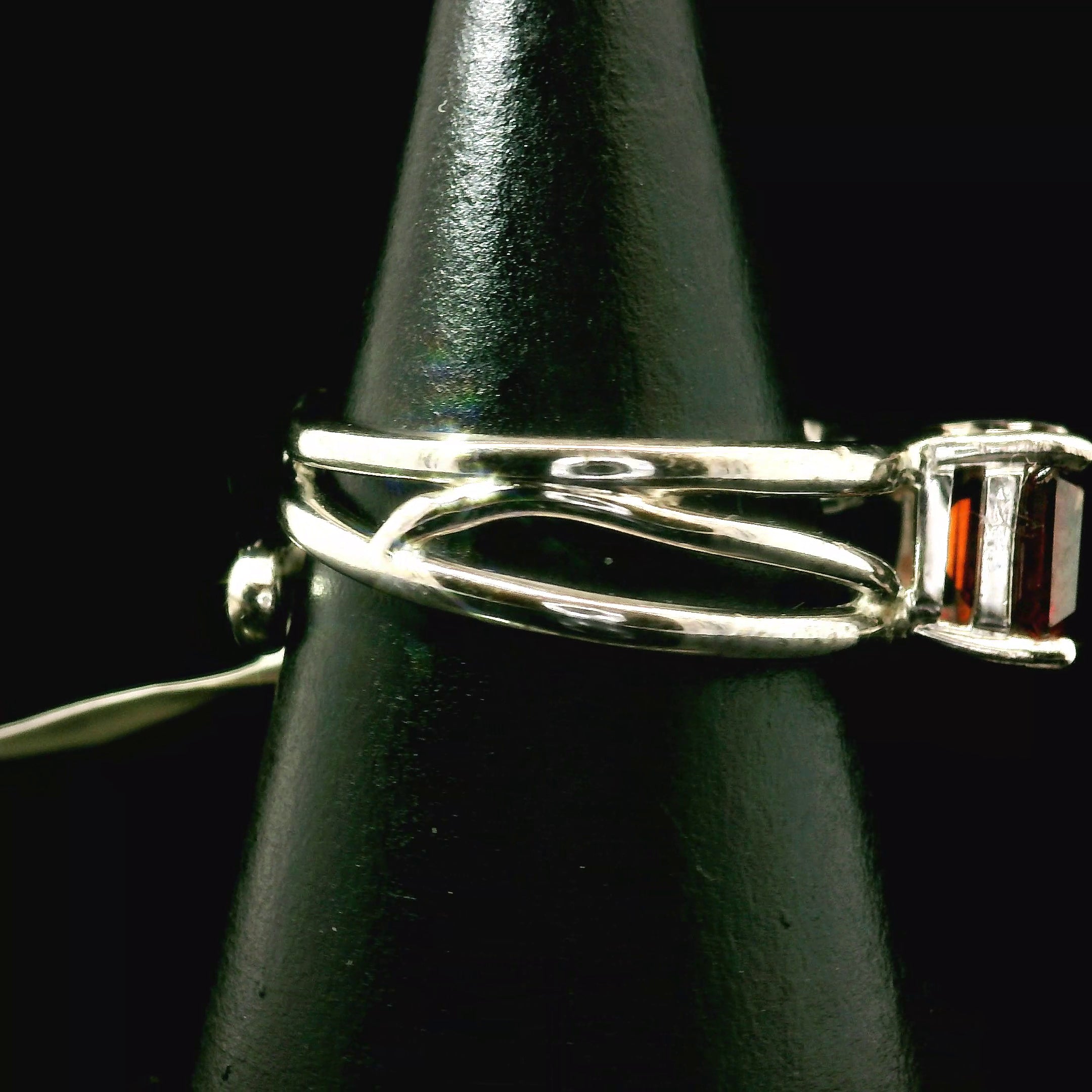 Spessartine Garnet Cuff Ring .925 Silver for Passion and Manifestation