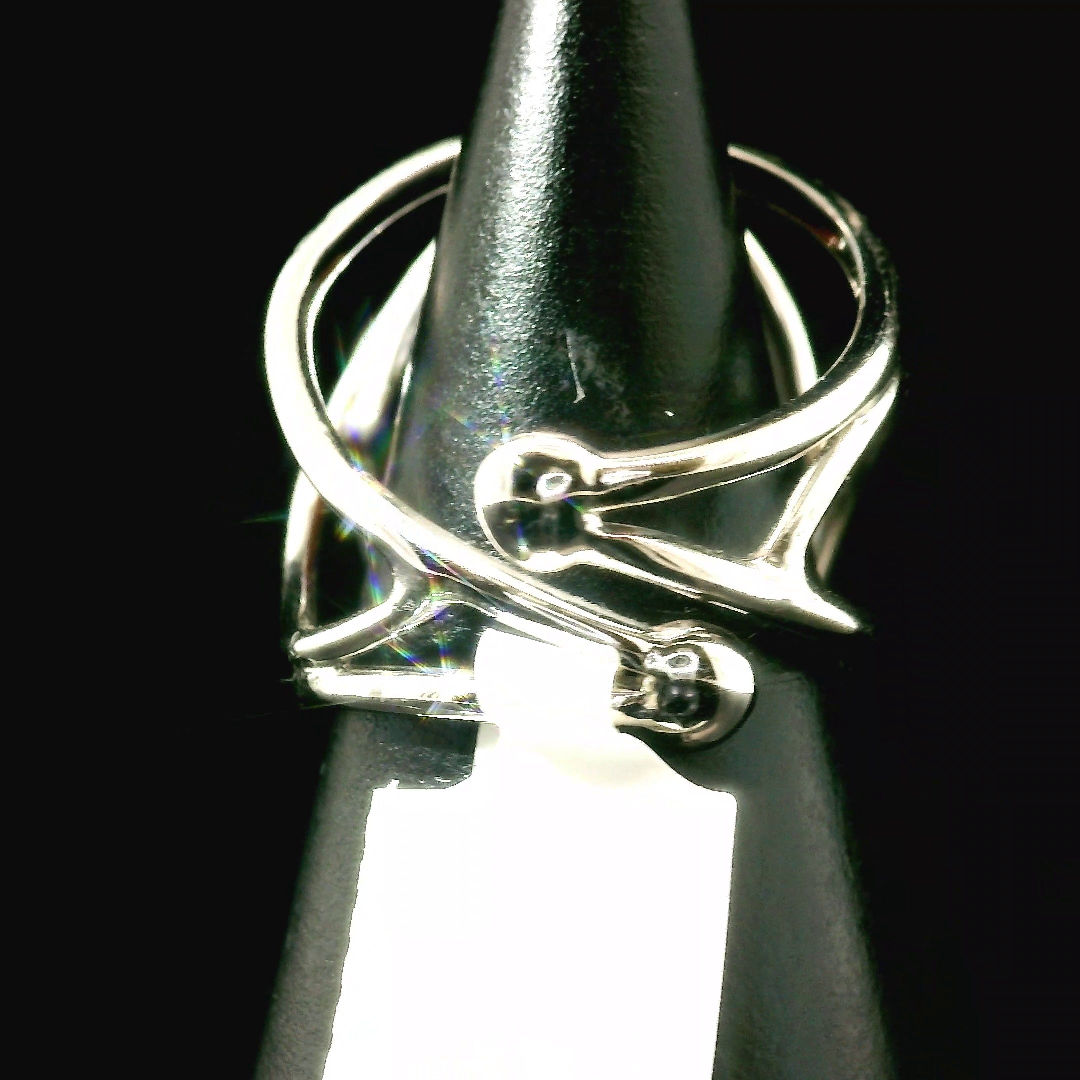 Sunstone Ninetails Cuff Ring .925 Silver for Confidence and Strength