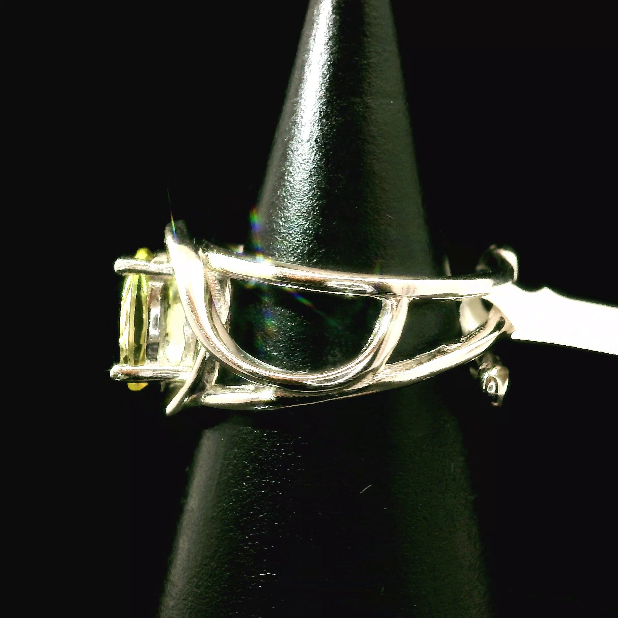 Golden Apatite Cuff Ring .925 Silver for Creation, Confidence and Manifestation