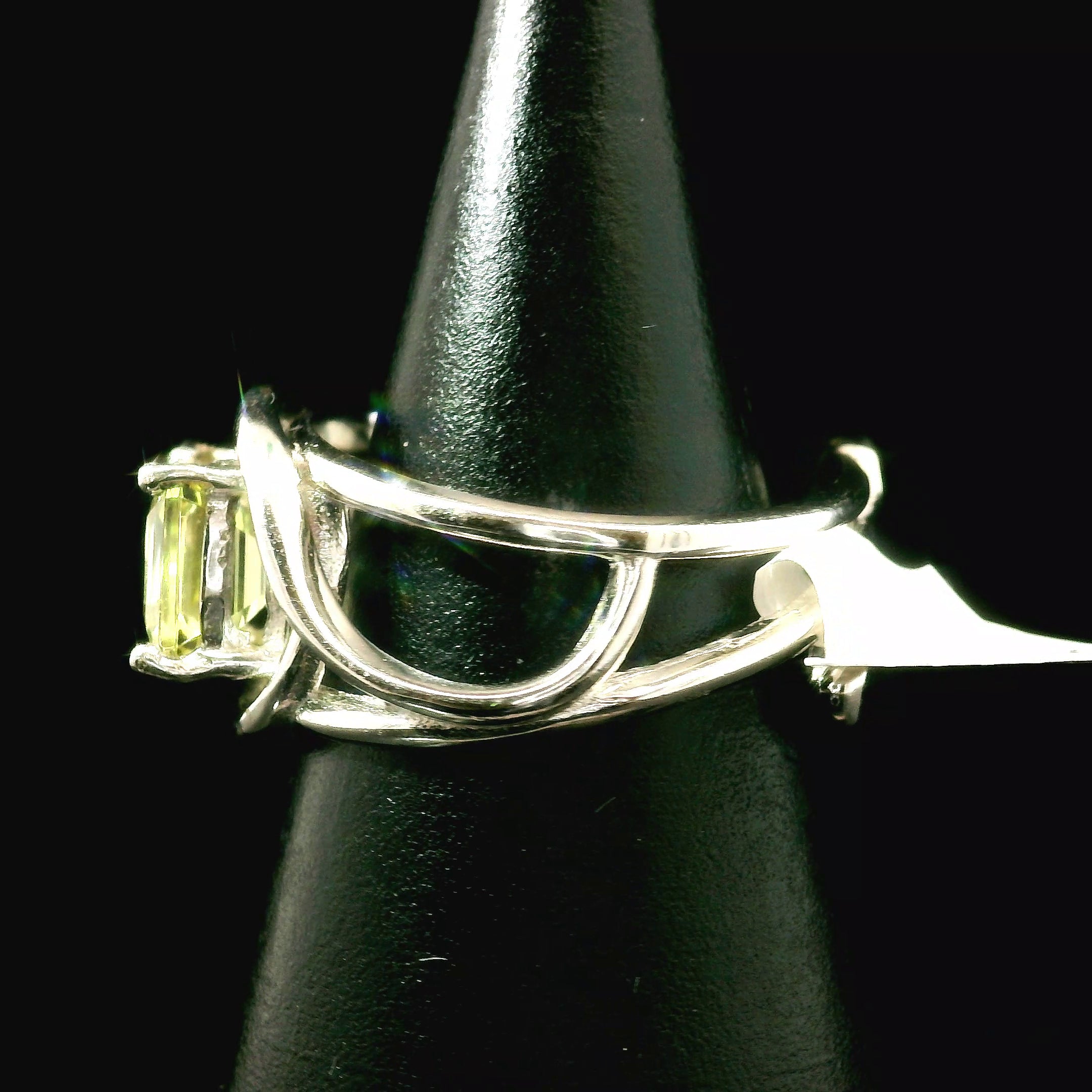 Golden Apatite Cuff Ring .925 Silver for Creation, Confidence and Manifestation