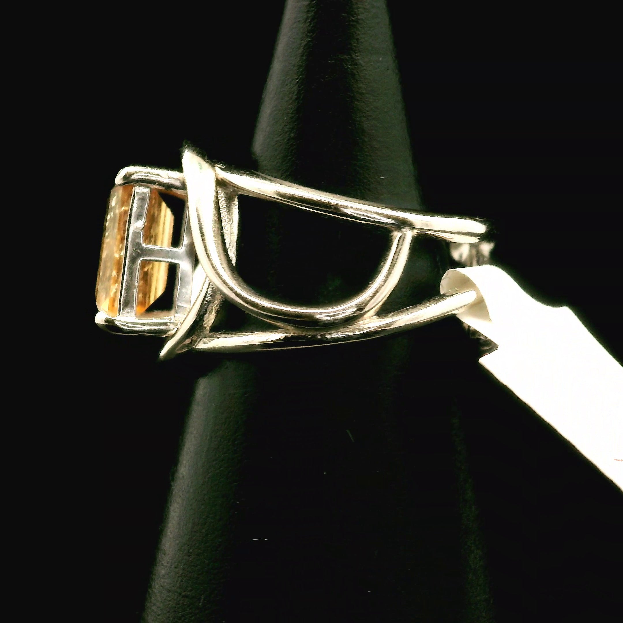 Imperial Topaz Cuff Ring .925 Sterling Silver for Spiritual Transformation