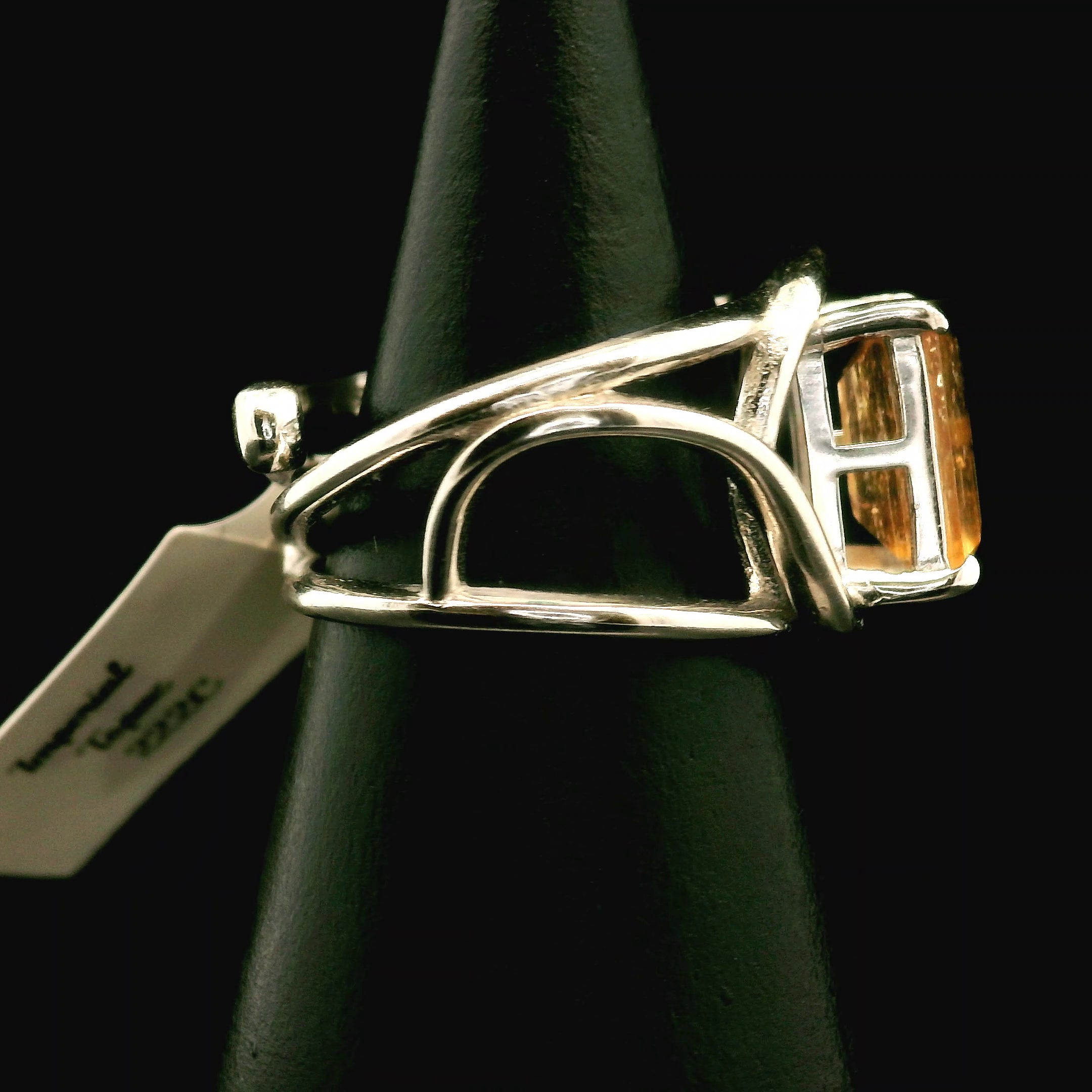 Imperial Topaz Cuff Ring .925 Sterling Silver for Spiritual Transformation