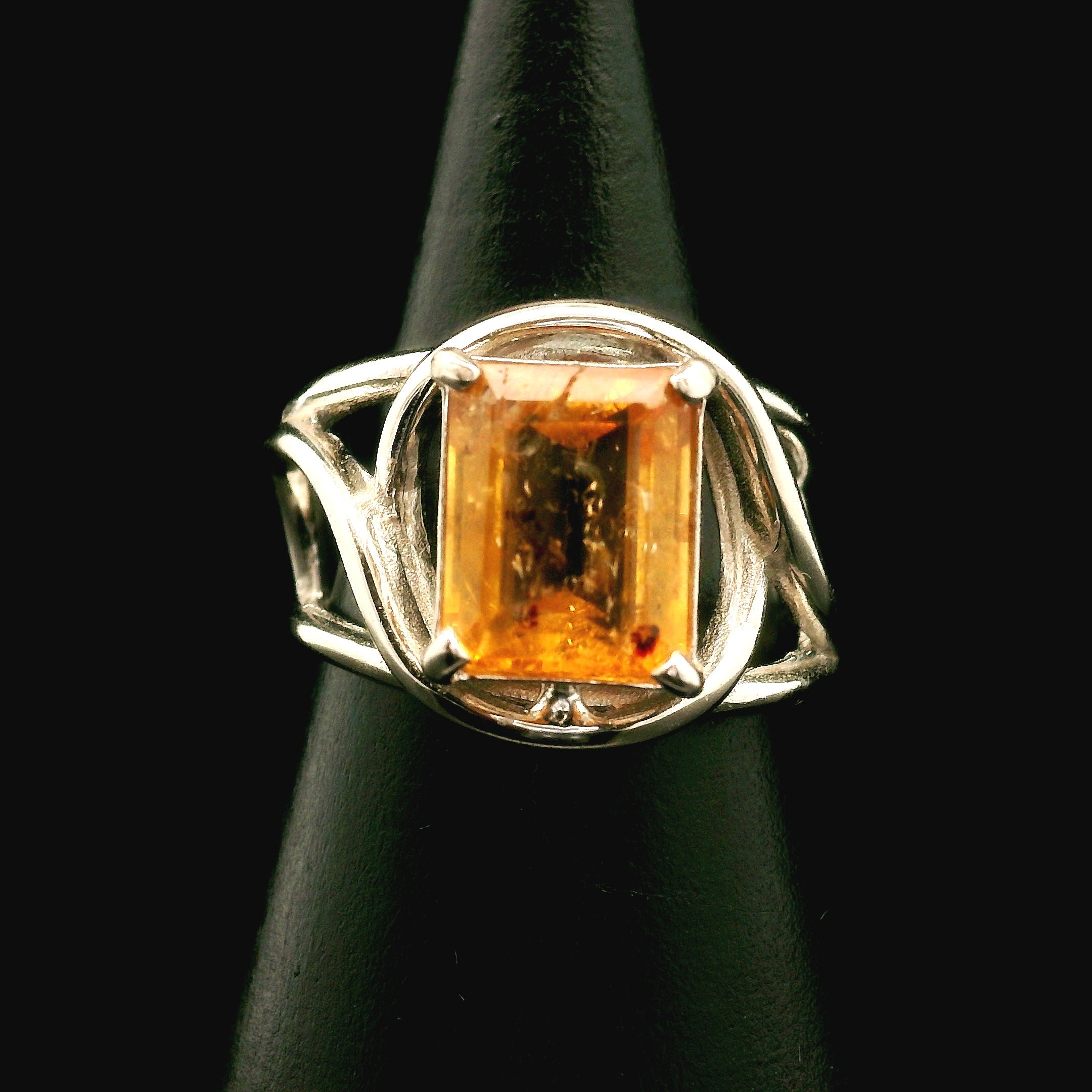 Imperial Topaz Cuff Ring .925 Sterling Silver for Spiritual Transformation
