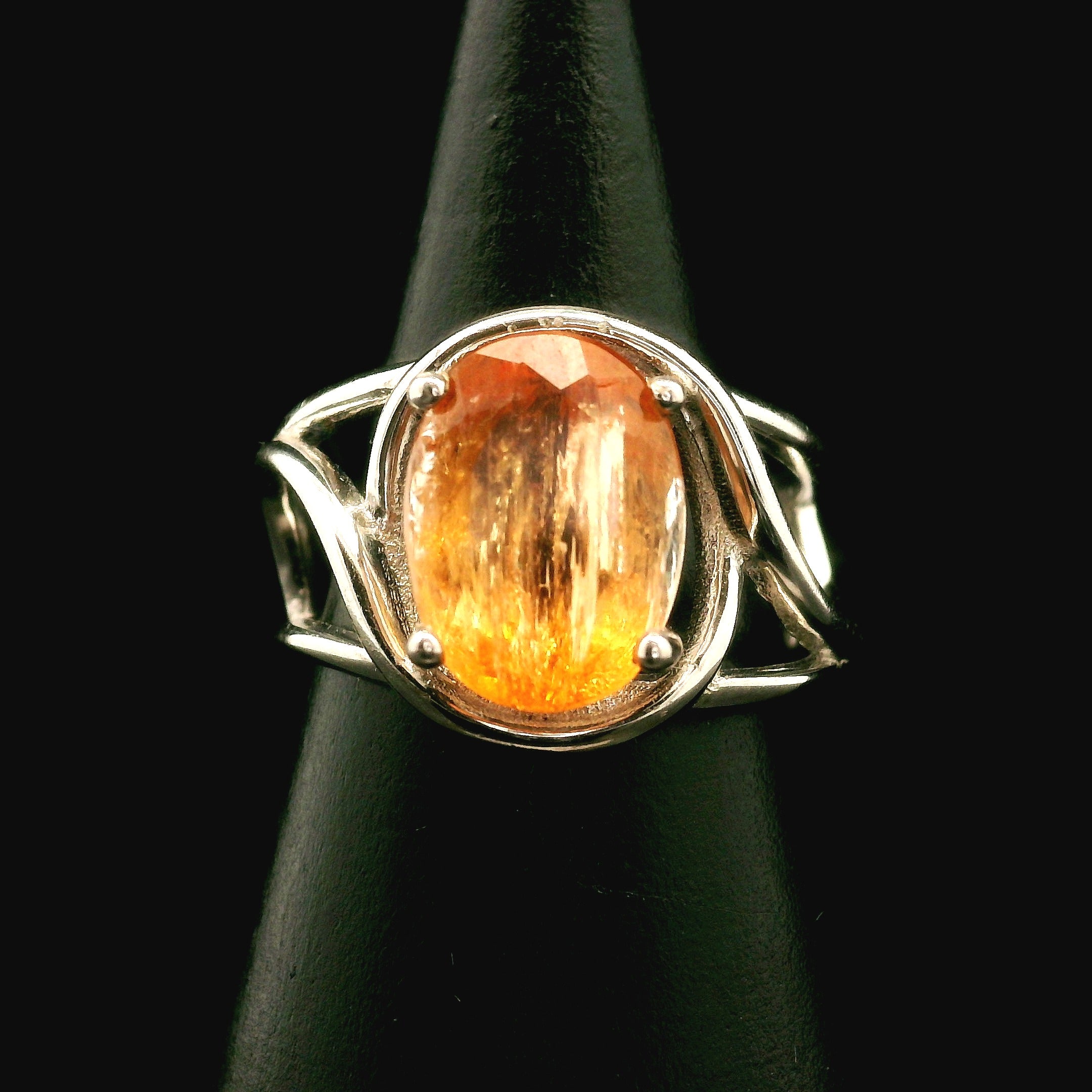 Imperial Topaz Cuff Ring .925 Sterling Silver for Spiritual Transformation
