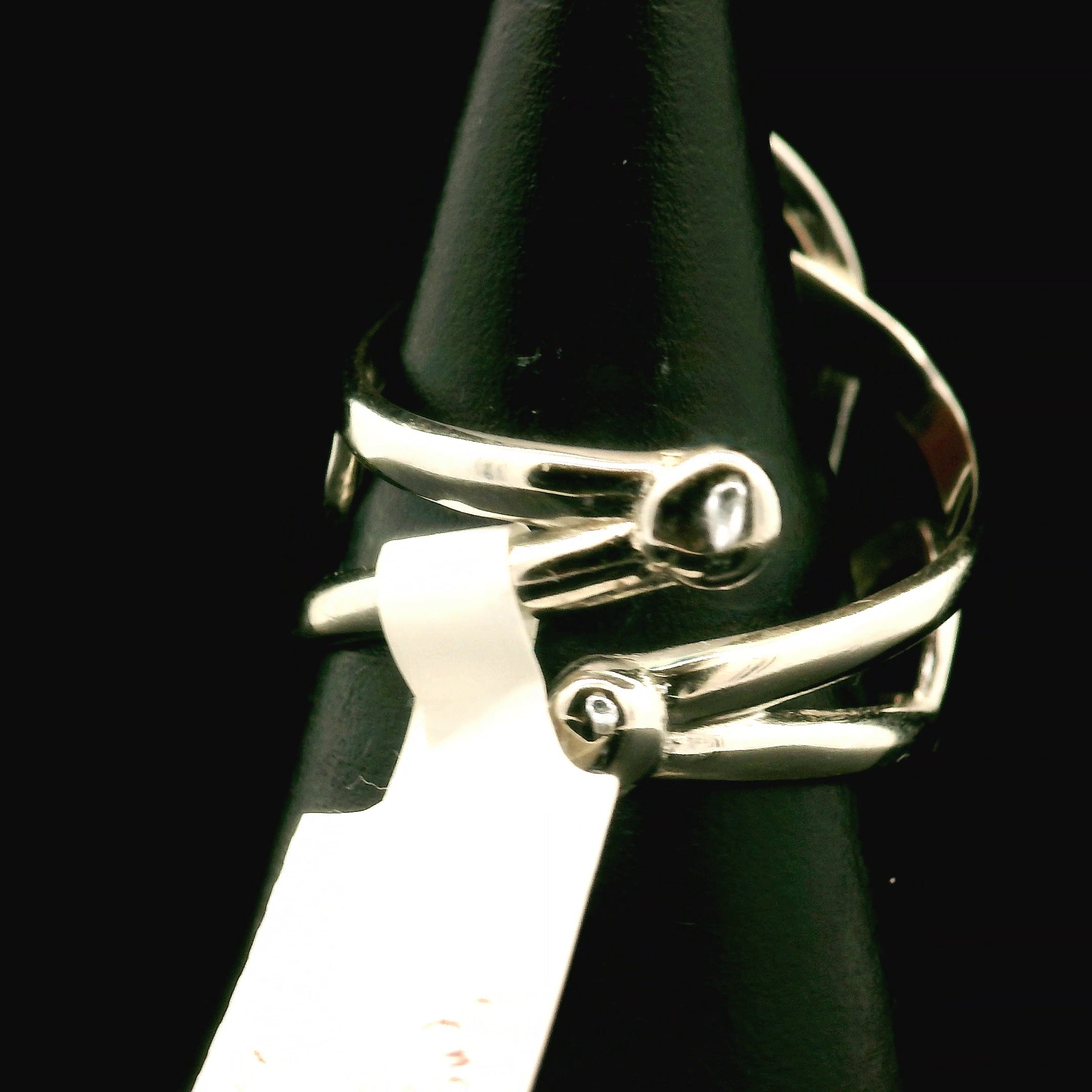 Peach Moonstone Cuff Ring .925 Silver for New Beginnings, Artistic Expression, Creativity & Manifestation