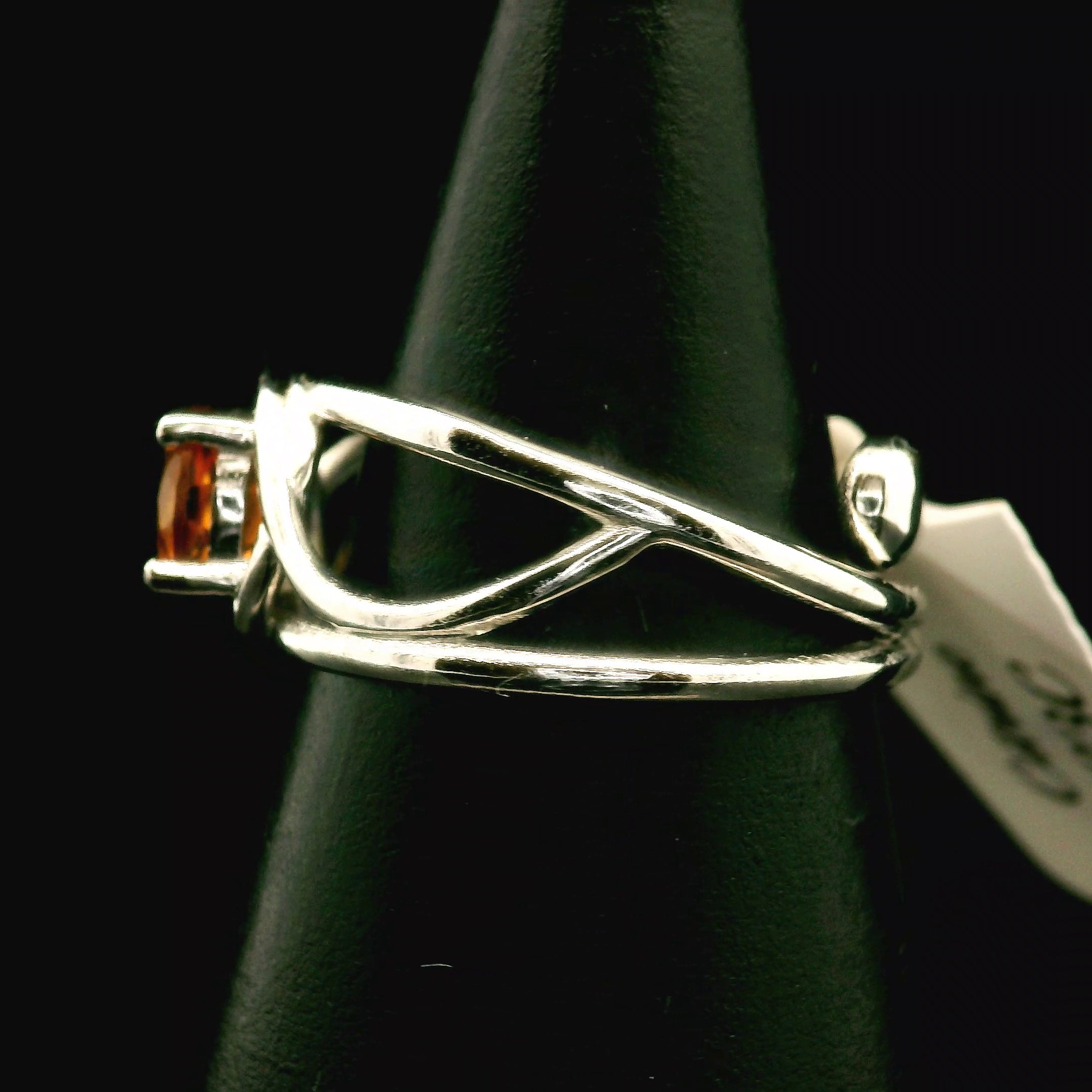 Citrine Midi Cuff Ring .925 Silver for Abundance, Good Luck and Positivity