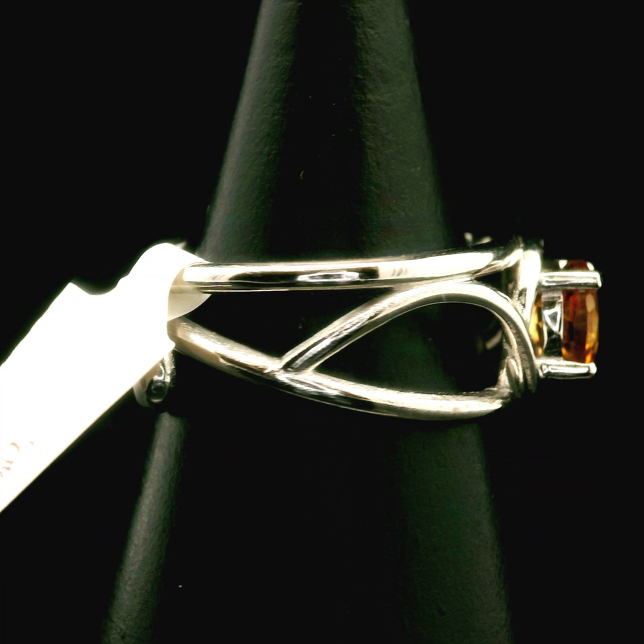 Citrine Midi Cuff Ring .925 Silver for Abundance, Good Luck and Positivity
