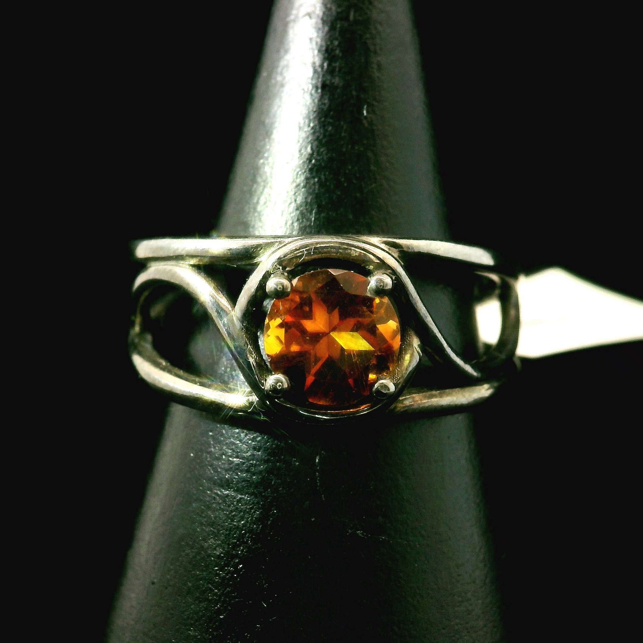 Citrine Midi Cuff Ring .925 Silver for Abundance, Good Luck and Positivity