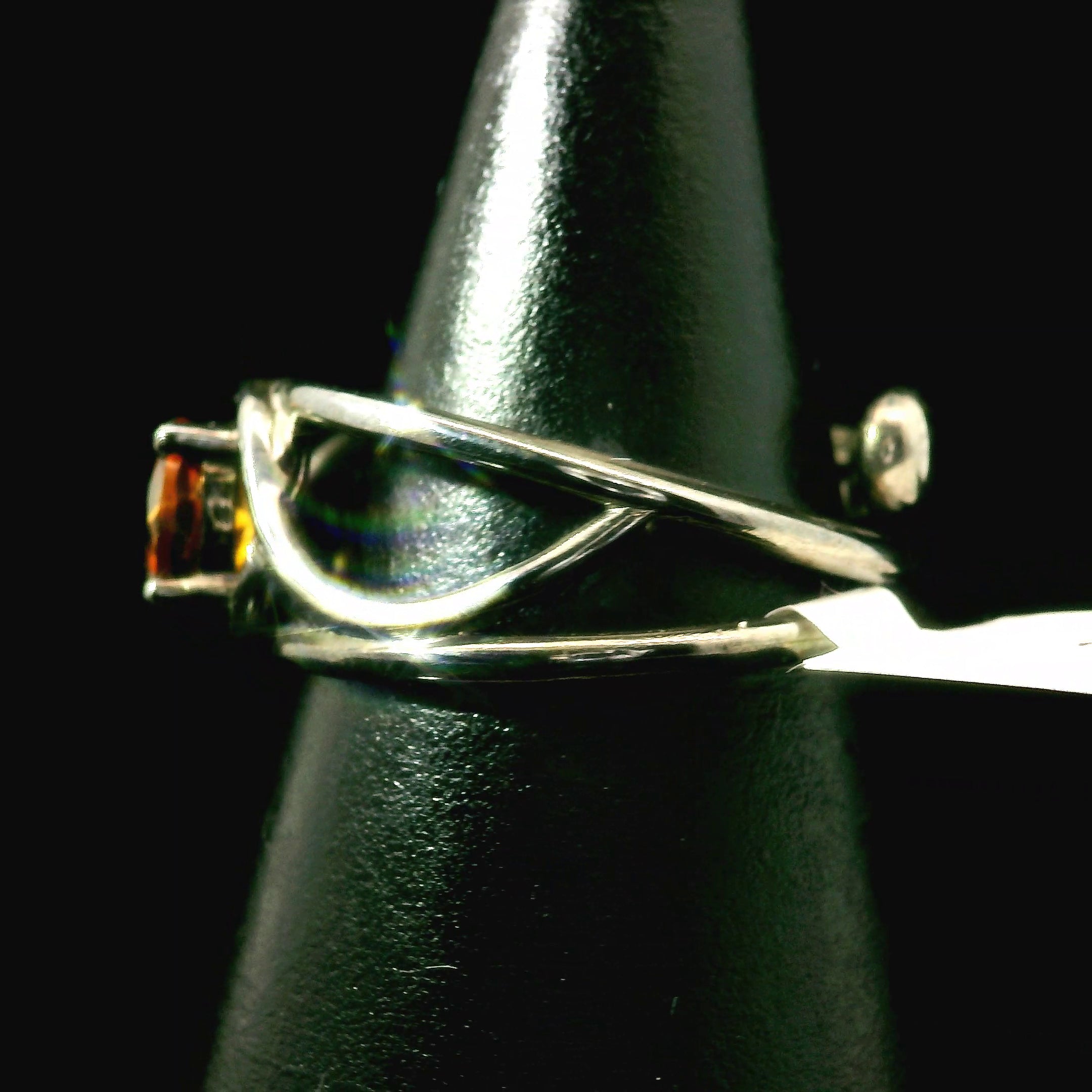 Citrine Midi Cuff Ring .925 Silver for Abundance, Good Luck and Positivity