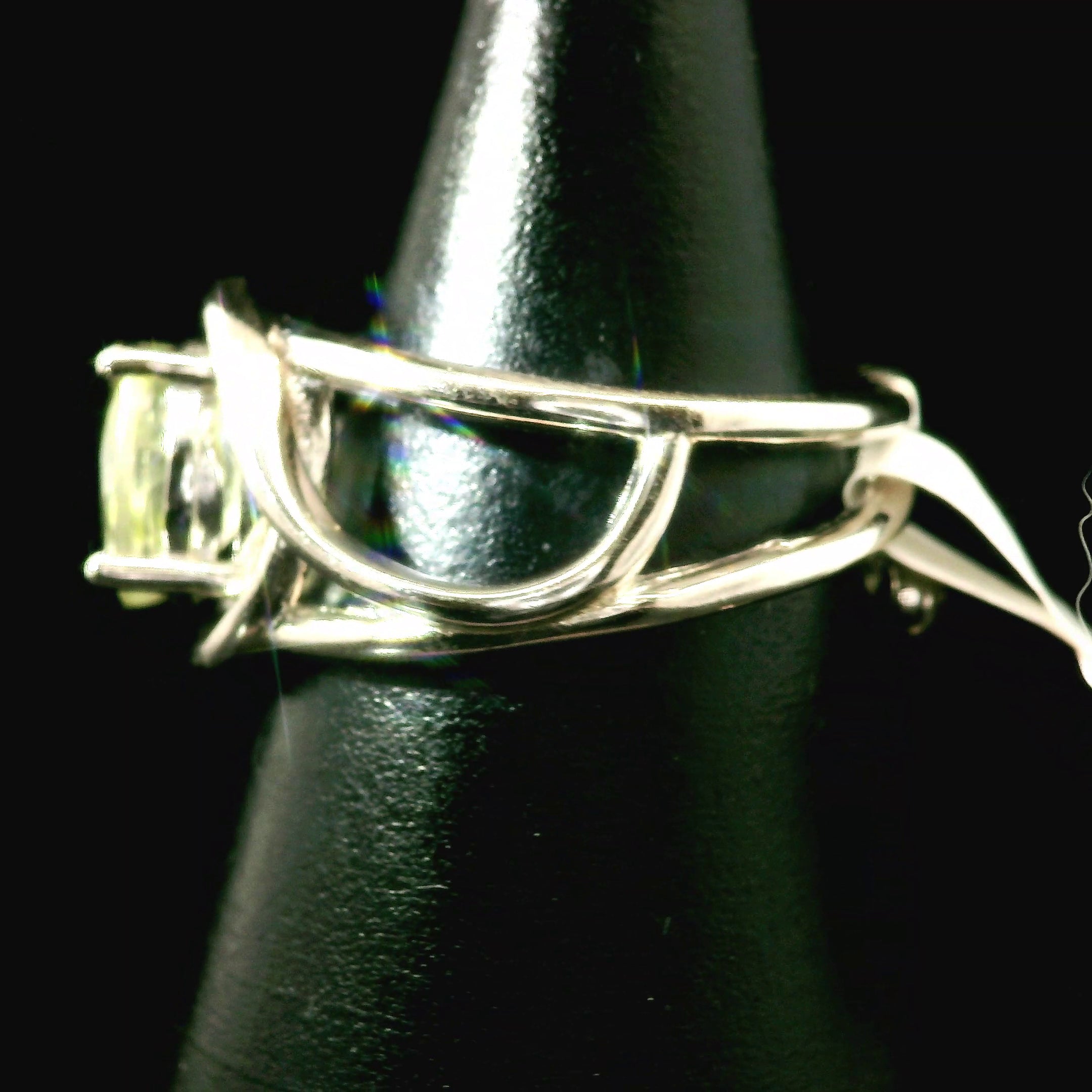 Citrine and Perdiot Cuff Ring .925 Silver for Abundance, Good Luck and Positivity