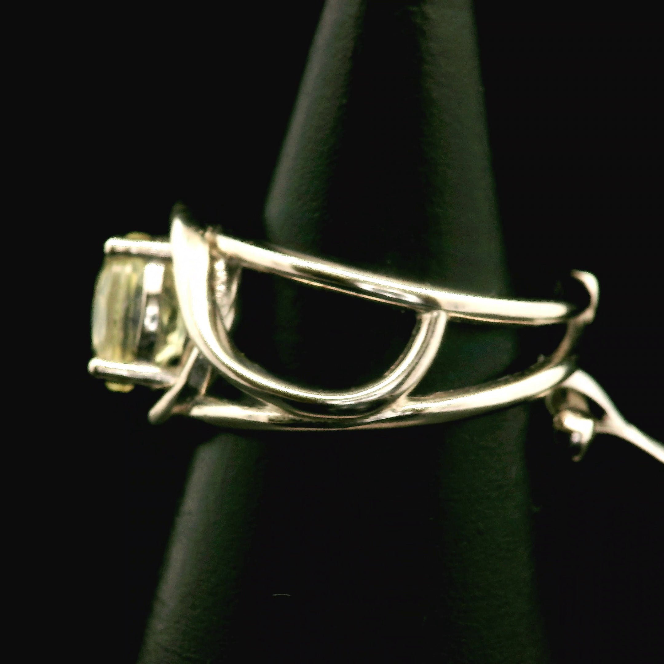 Citrine and Iolite Cuff Ring .925 Silver for Abundance, Good Luck and Positivity