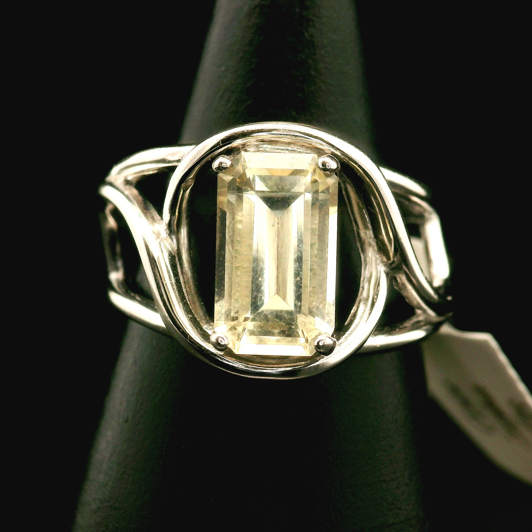 Zambian Citrine Cuff Ring .925 Silver for Abundance, Good Luck and Positivity