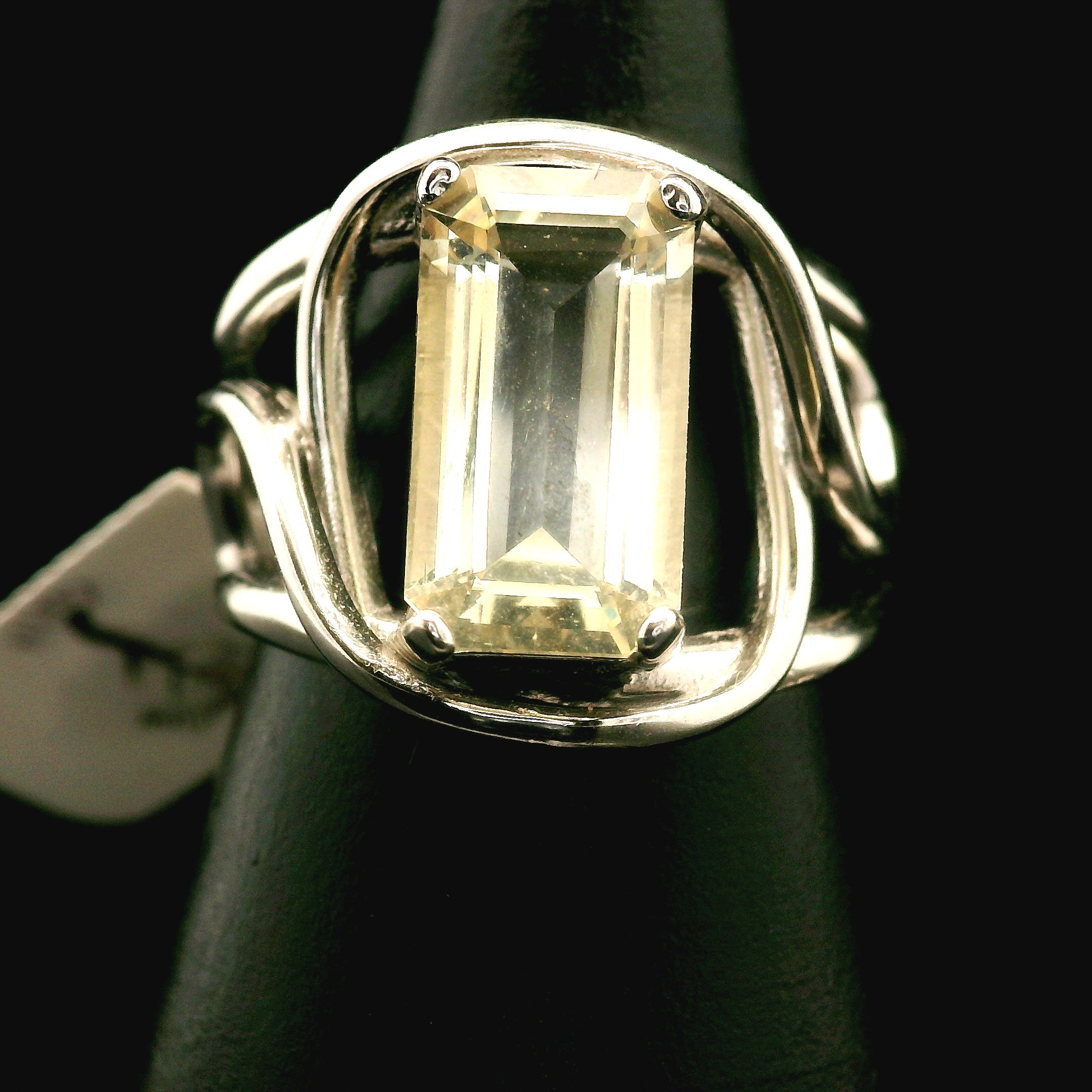 Zambian Citrine Cuff Ring .925 Silver for Abundance, Good Luck and Positivity