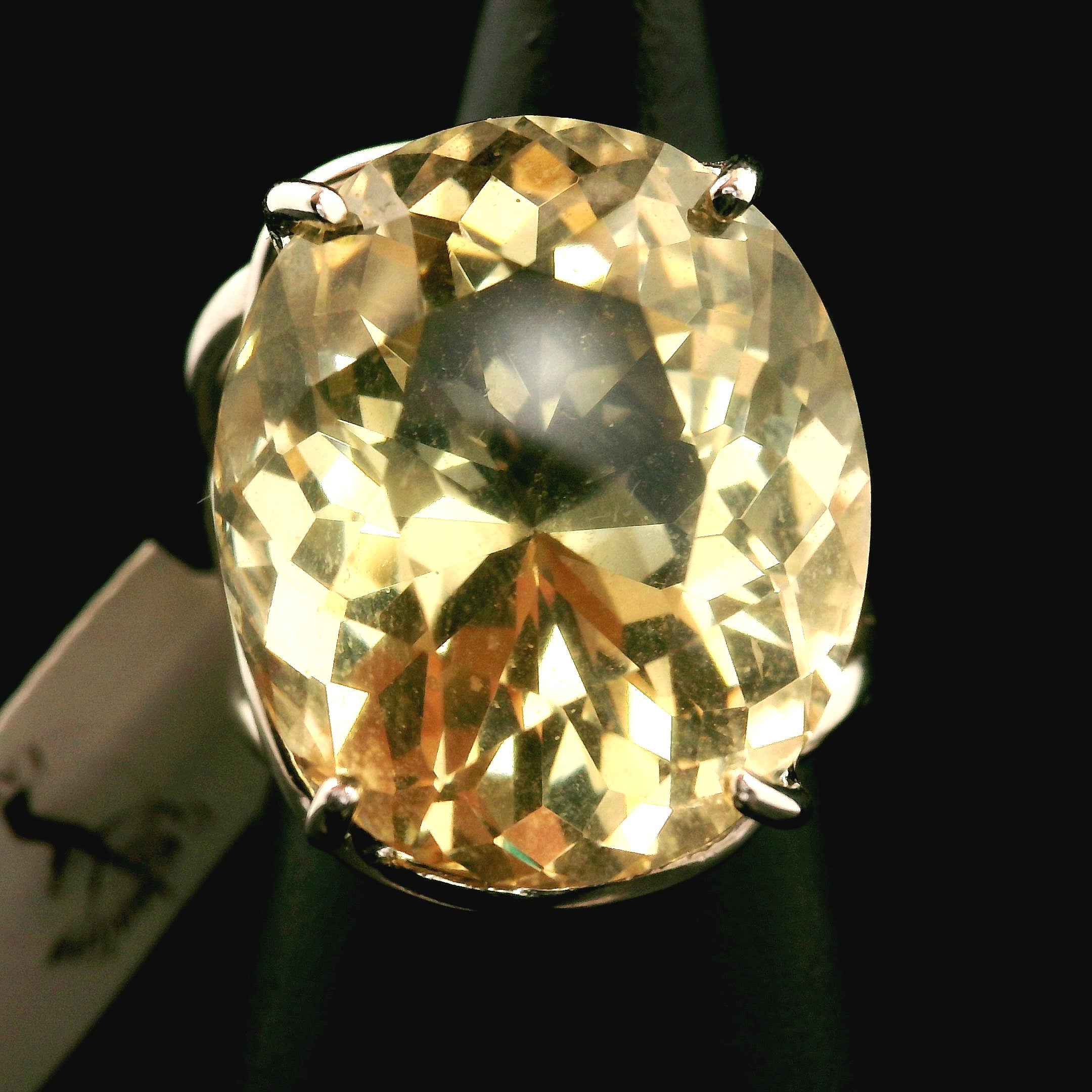 Zambian Citrine Cuff Ring .925 Silver for Abundance, Good Luck and Positivity